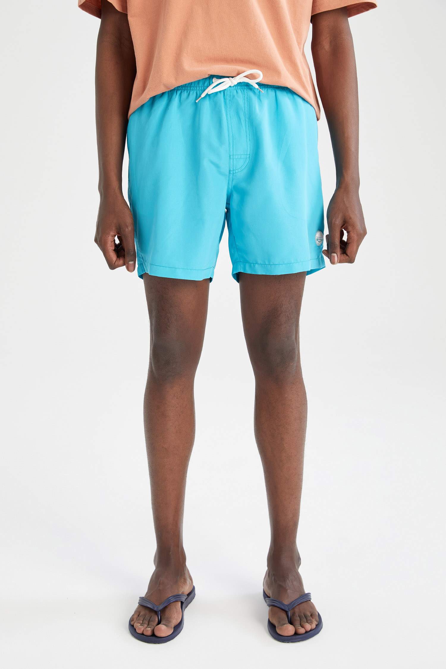 Short de bain court Trinidad Turquoise et Corail