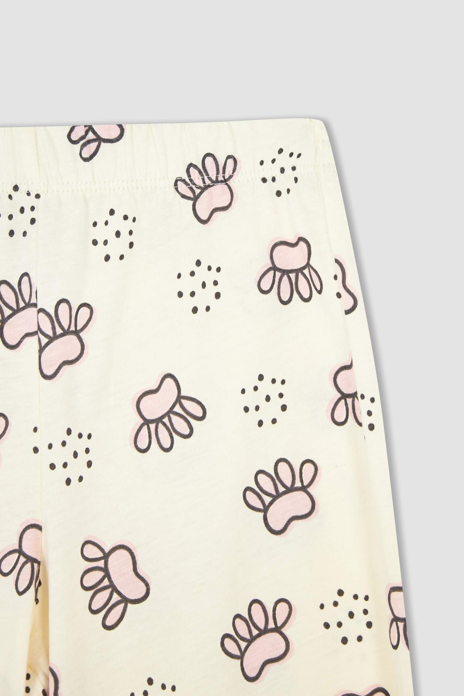 Ensemble de pyjama capri à manches courtes en coton imprimé chat coupe régulière pour fille