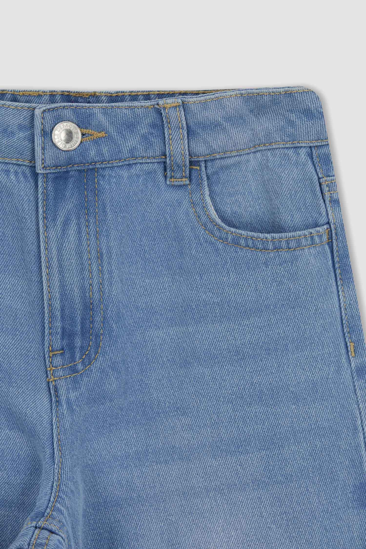 Girl Wide Leg Ripped Detailed Wide Leg Jeans