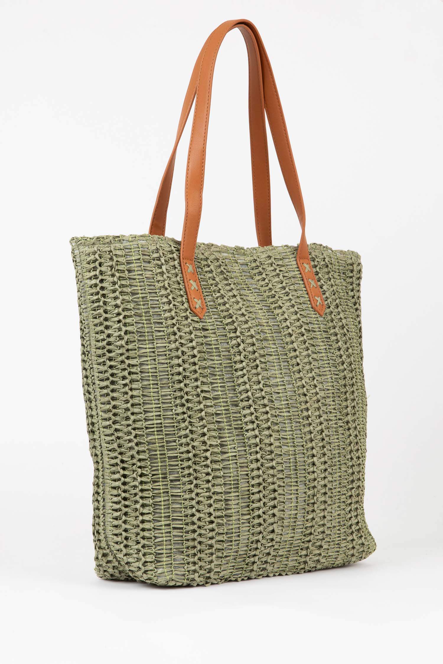 Kadın Büyük Hasır Çapraz Çanta