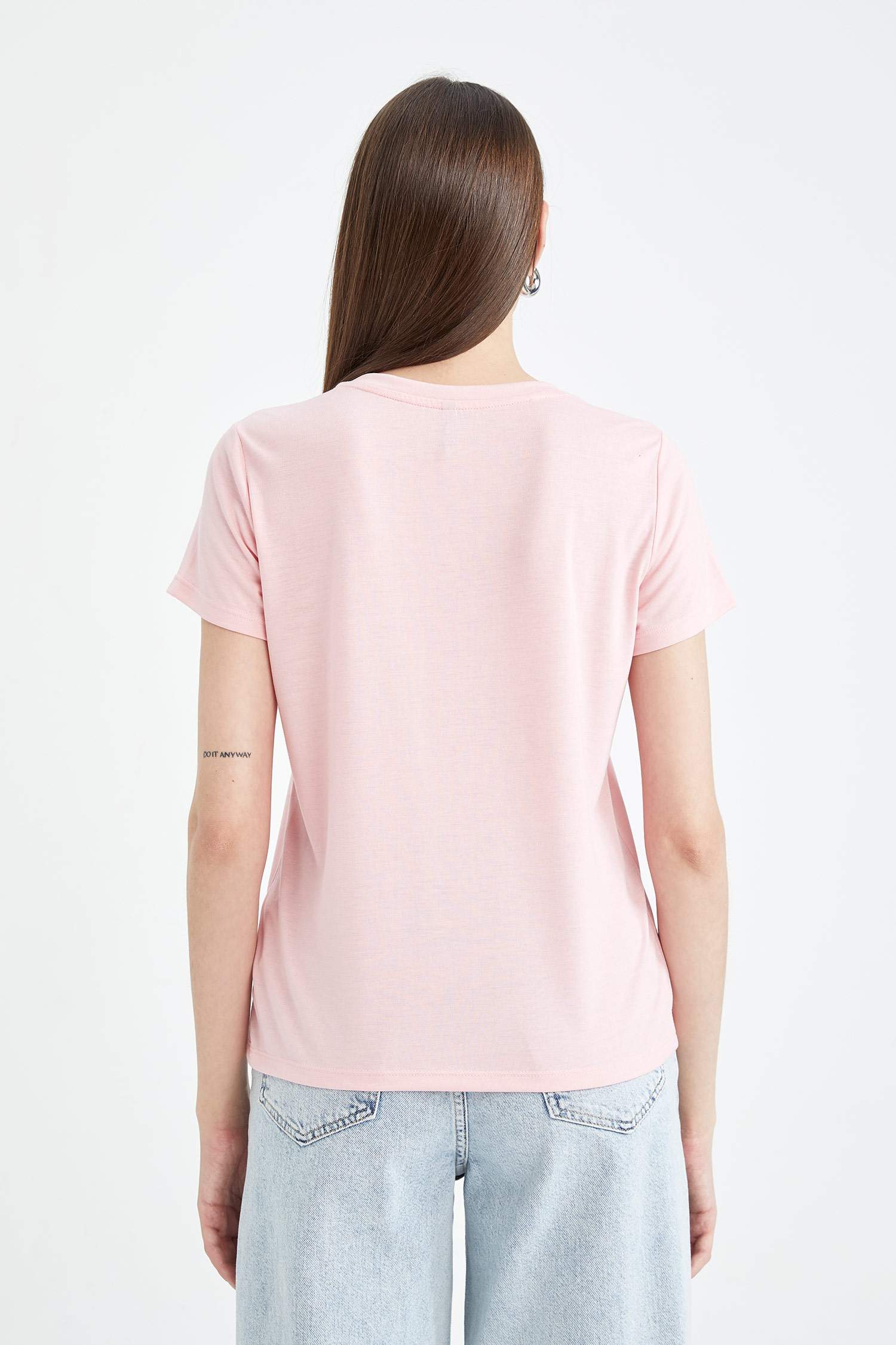 T-shirt basique à col rond et manches courtes Coupe régulière