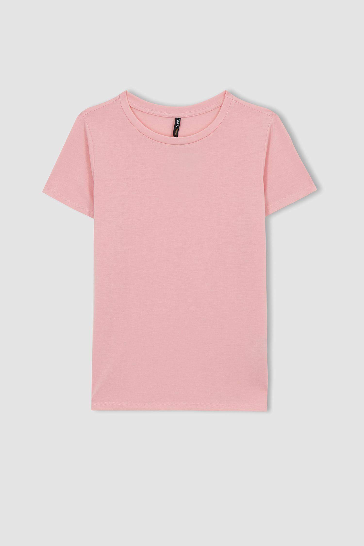 T-shirt basique à col rond et manches courtes Coupe régulière