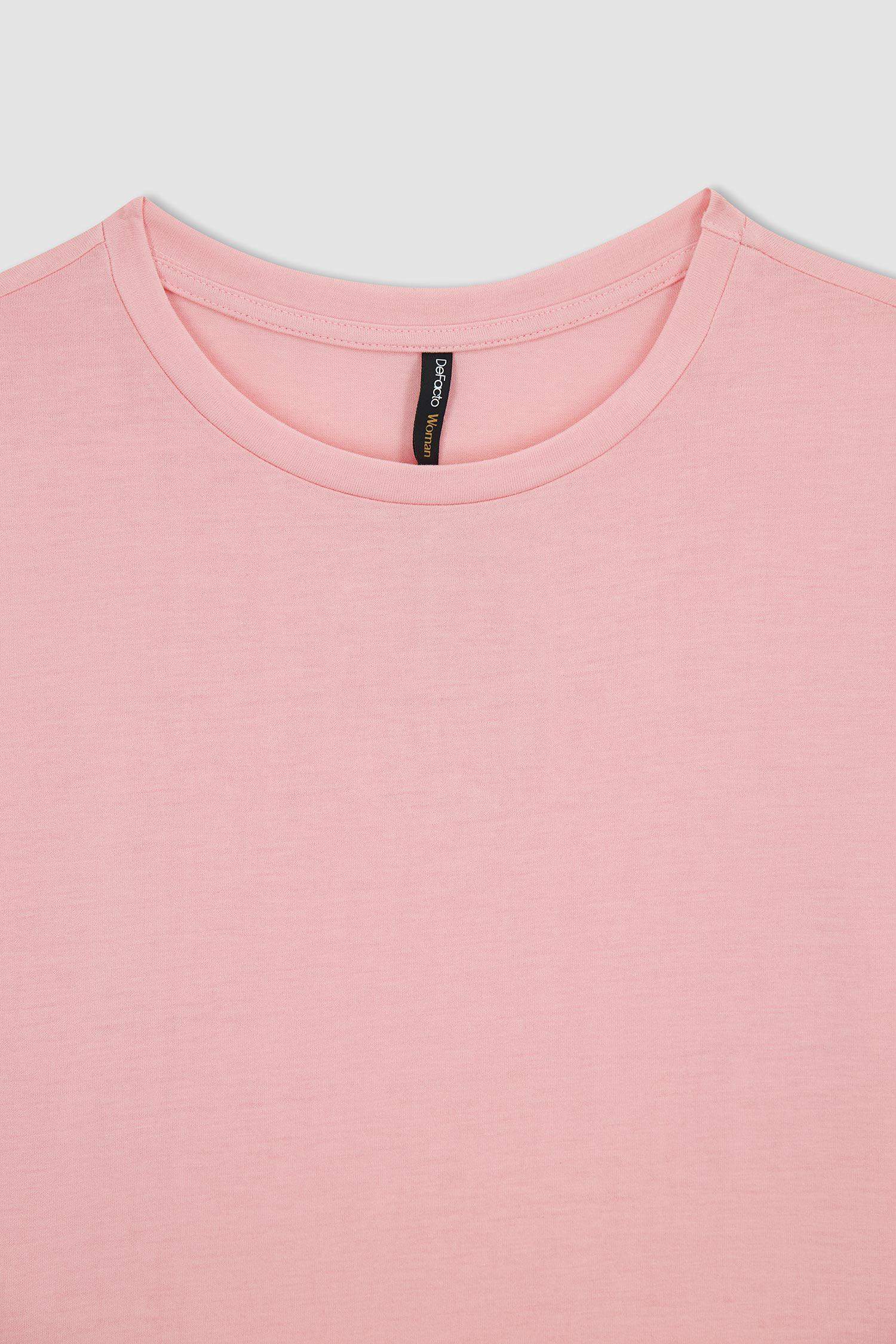 T-shirt basique à col rond et manches courtes Coupe régulière