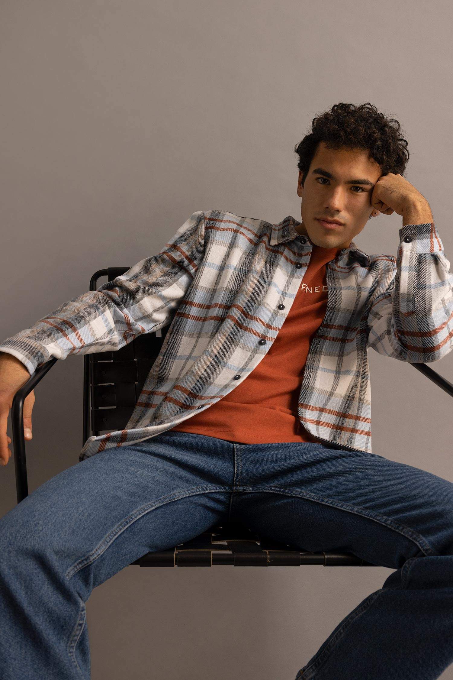 Сорочка з довгим рукавом стандартного крою у клітку Woodcutter для чоловіків