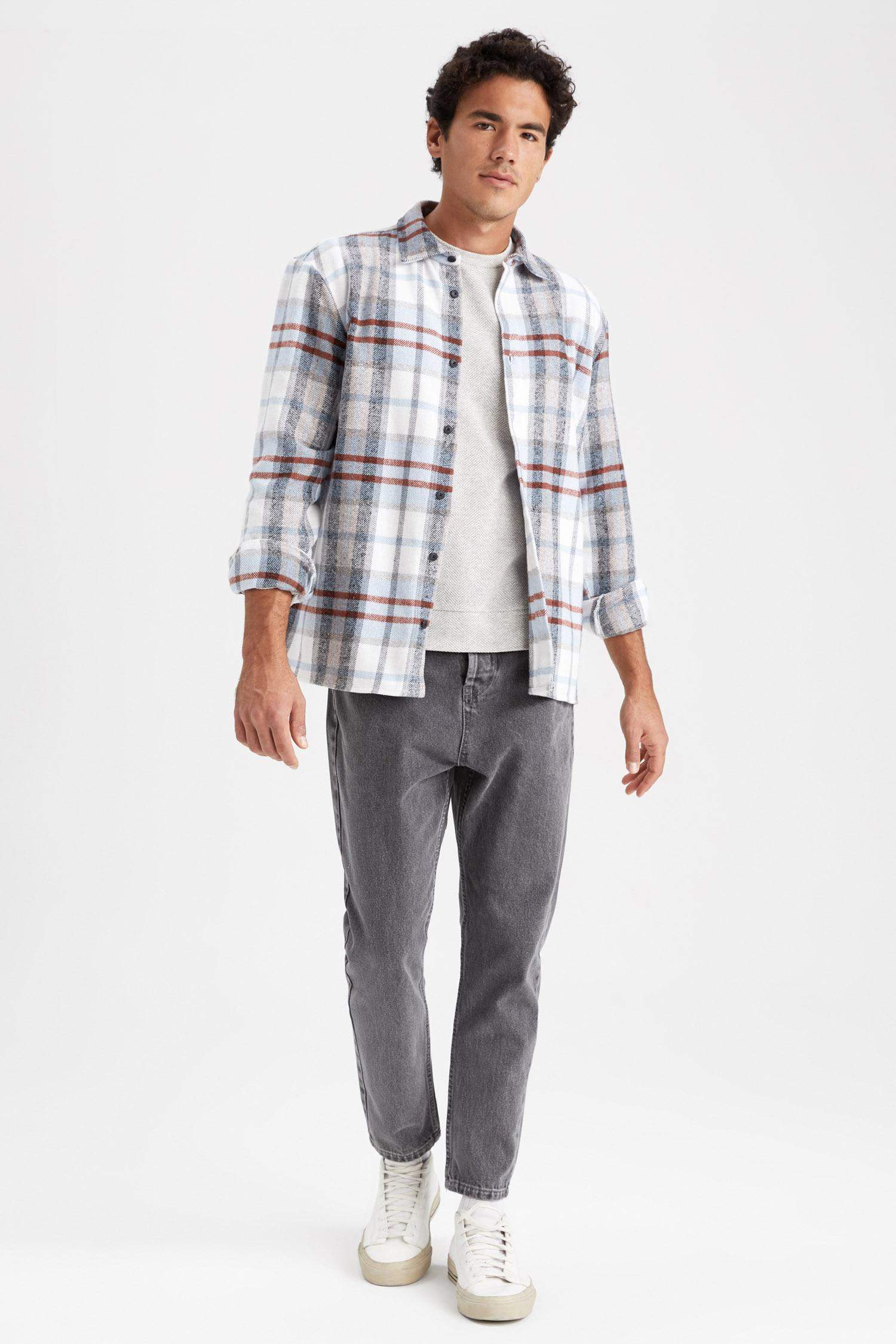 Сорочка з довгим рукавом стандартного крою у клітку Woodcutter для чоловіків