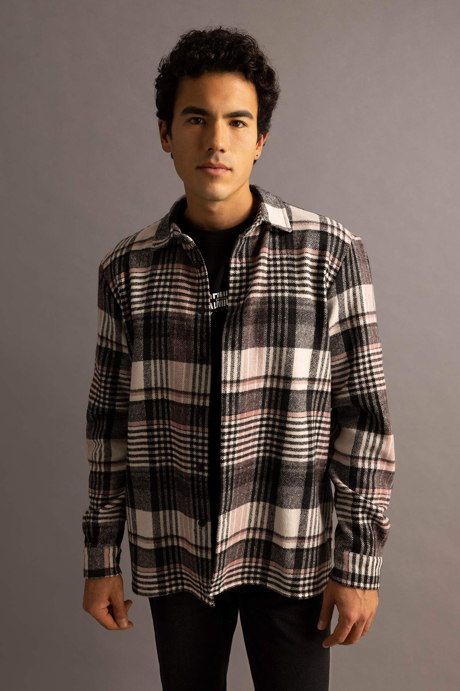 қалыпты пішім чек Ұзын жеңді көйлек