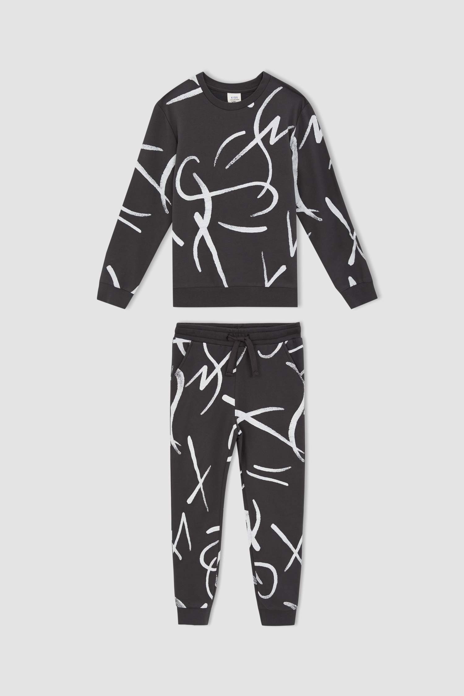 Erkek Çocuk Desenli Bisiklet Yaka 2'li Takım