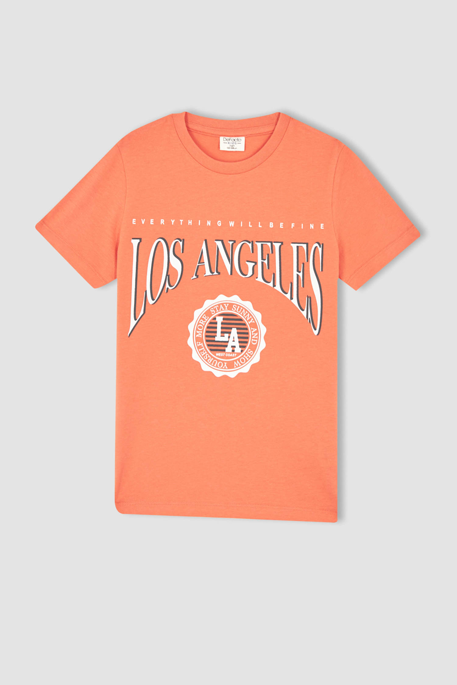 Orange BOYS & TEENS Boy Los Angeles Printed Short Sleeve T-Shirt