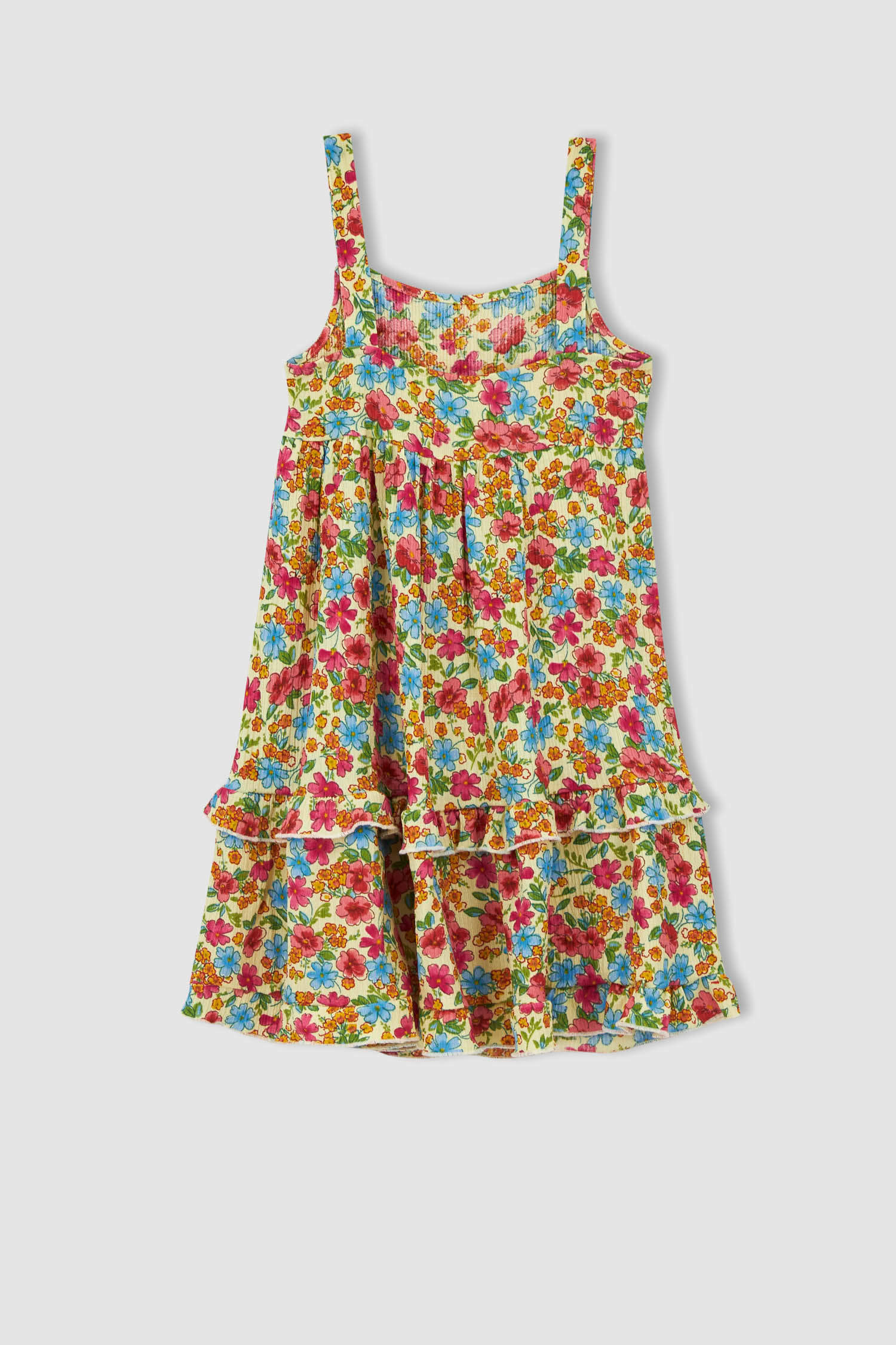 Ecru GIRLS & TEENS Girl Regular Fit Strappy Floral Print Dress 2473958 ...