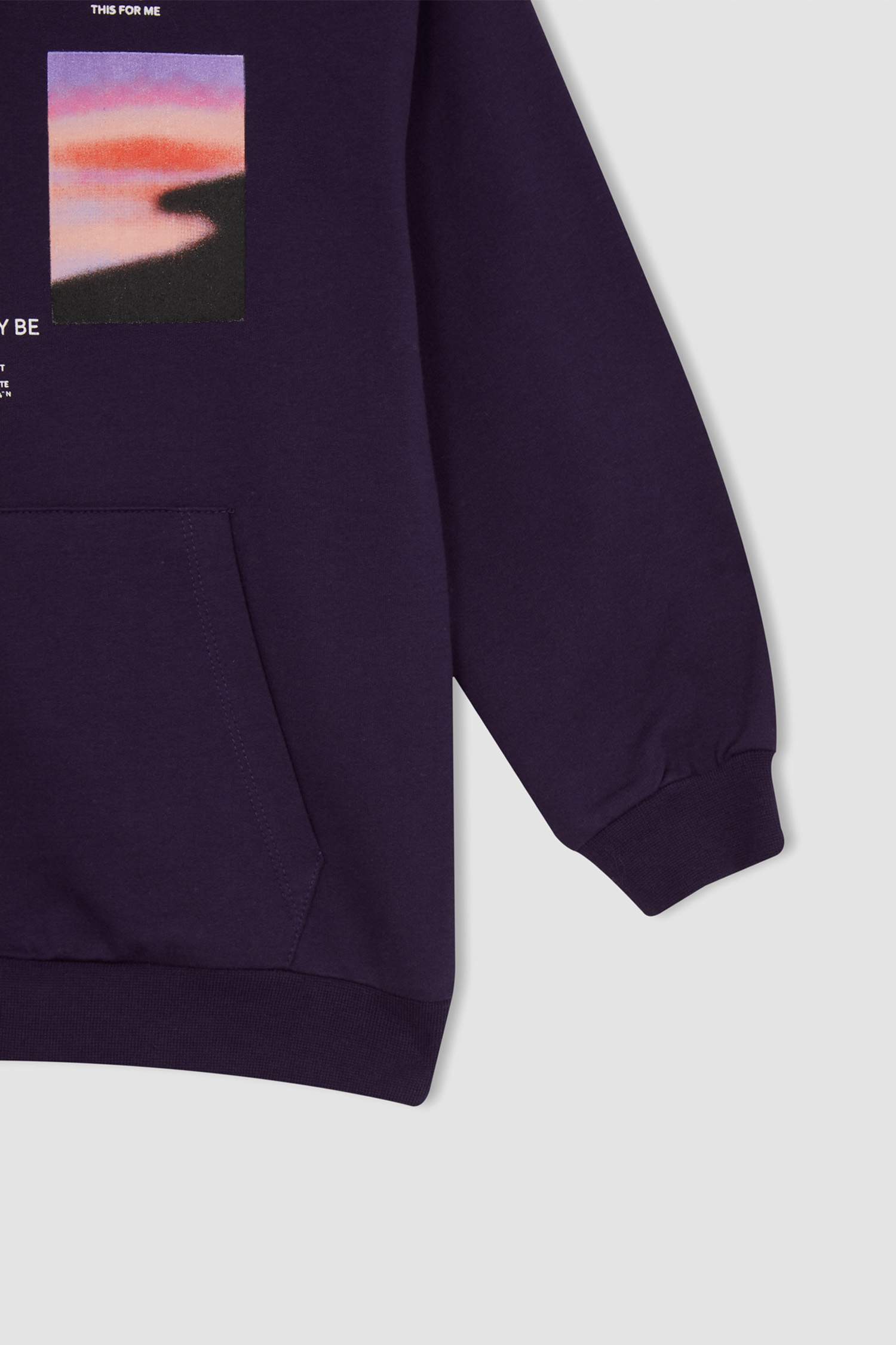 Худи свободного кроя с принтом для мальчиков