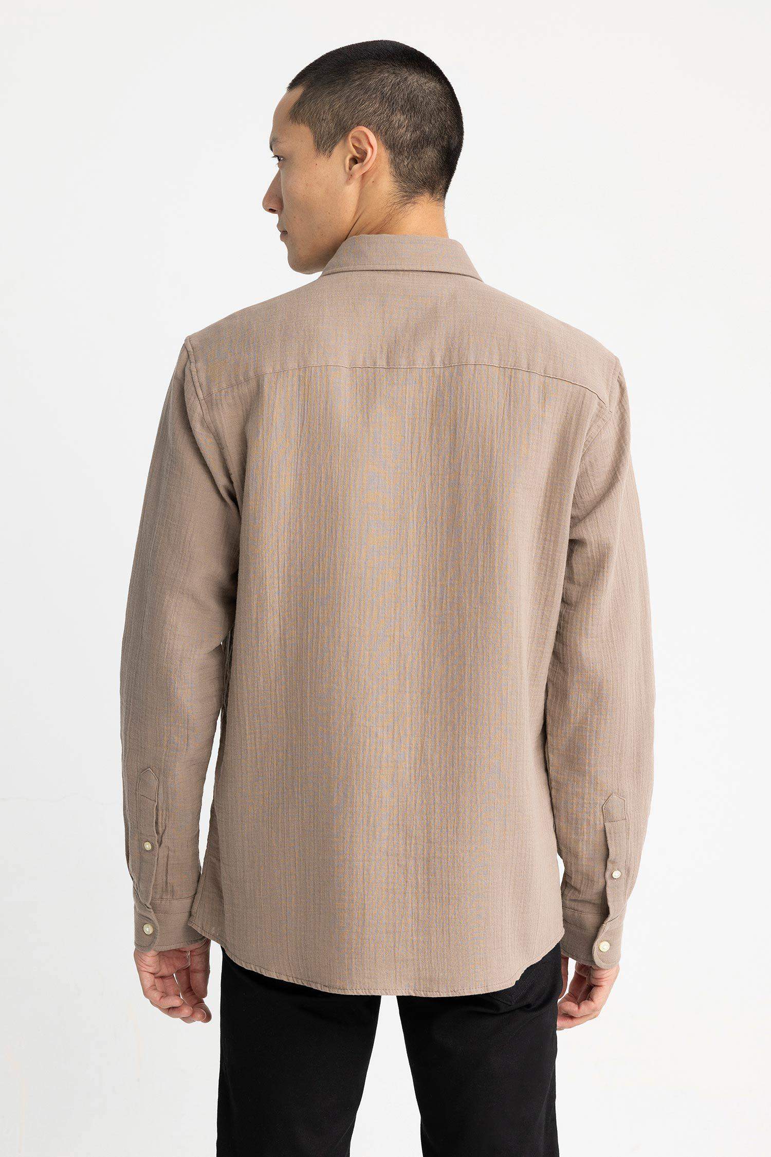 поло жаға мақта Ұзын жеңді көйлек