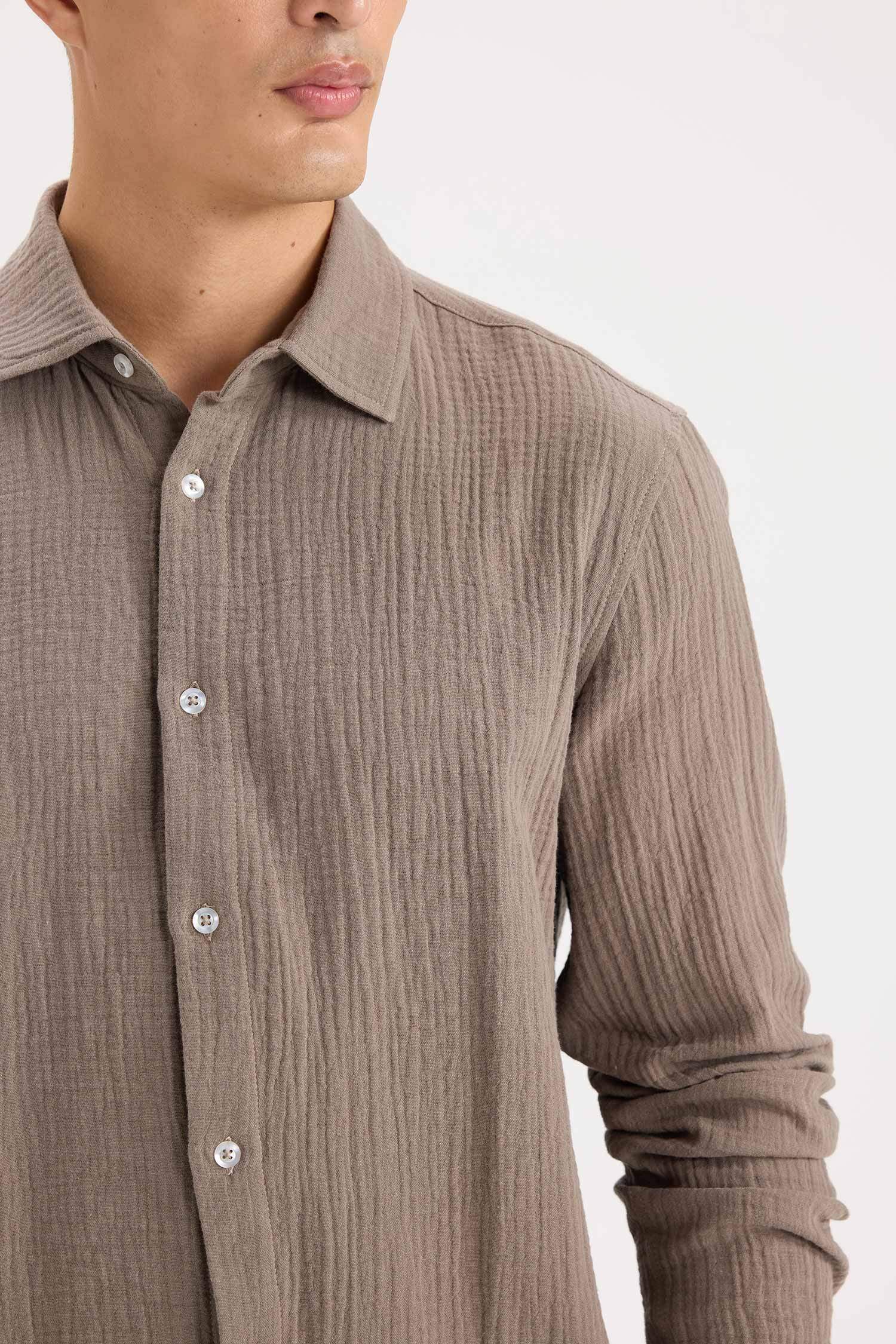 قميص أولاد من موسلين قصة عادية برقبة بولو