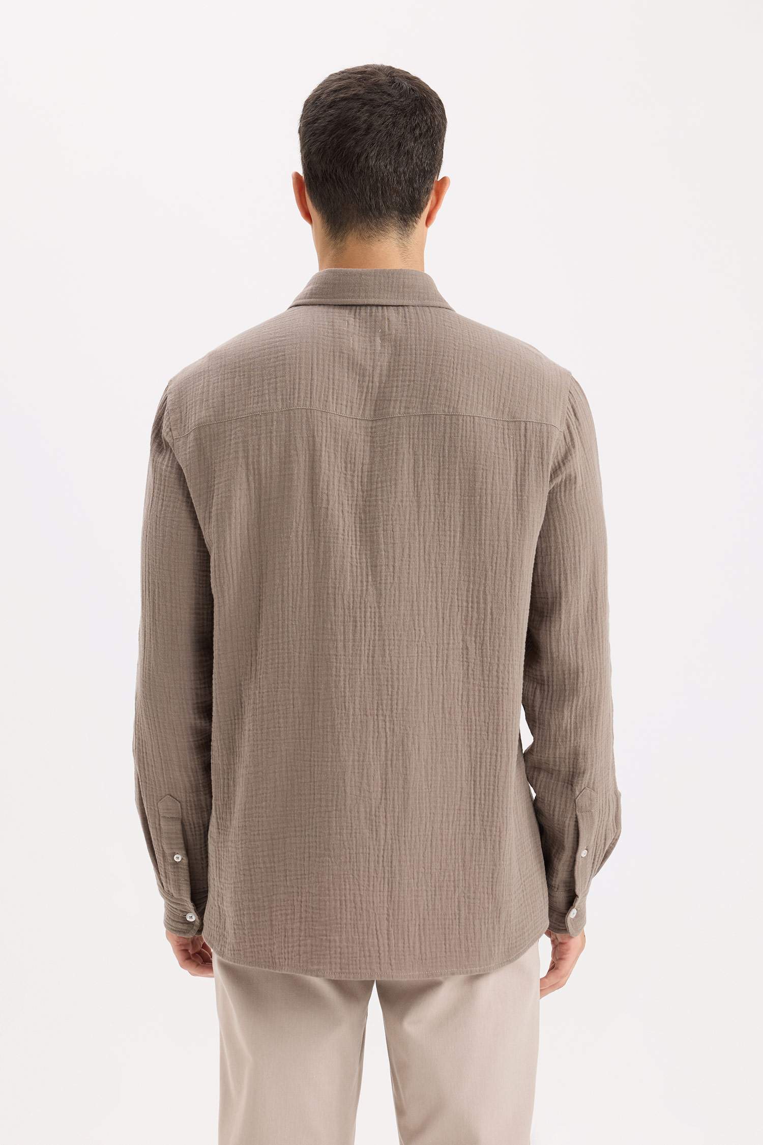 قميص أولاد من موسلين قصة عادية برقبة بولو