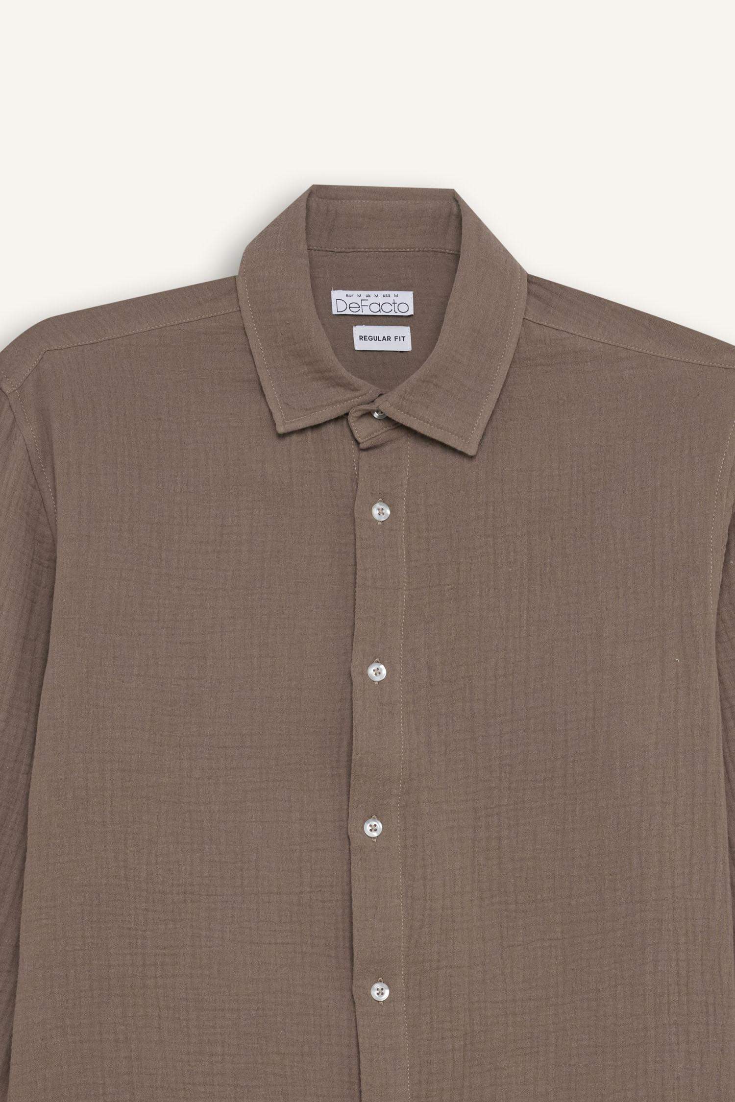 قميص أولاد من موسلين قصة عادية برقبة بولو