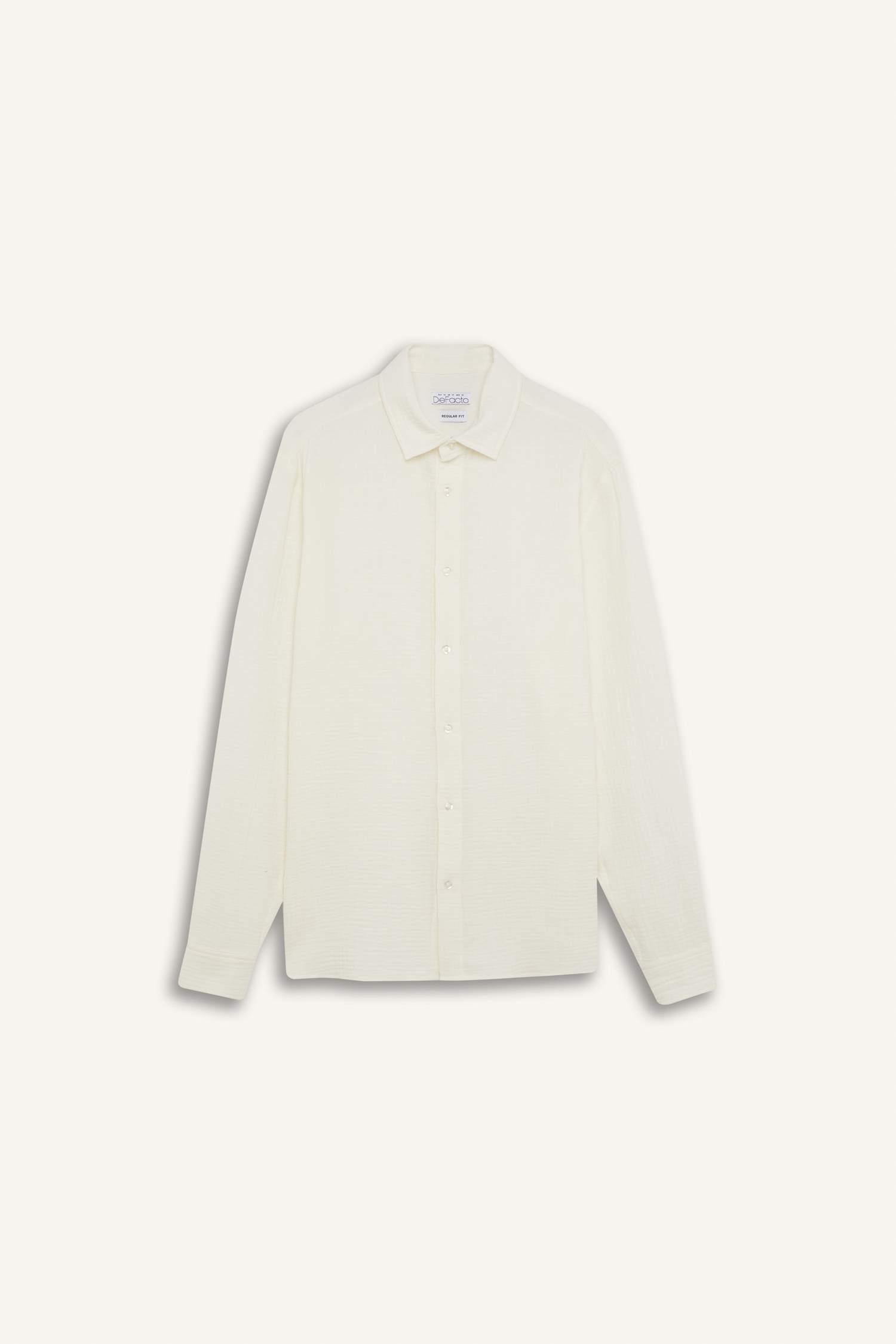 قميص بولو ردن طويل موسلين قصة عادية