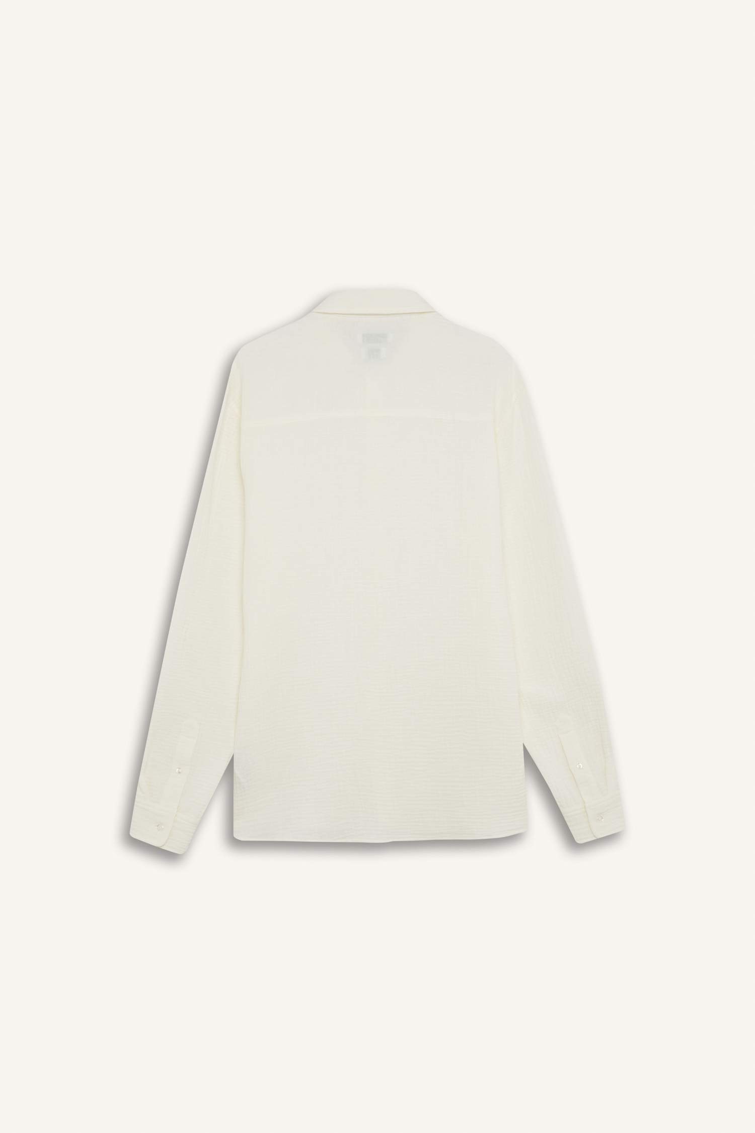 قميص بولو ردن طويل موسلين قصة عادية