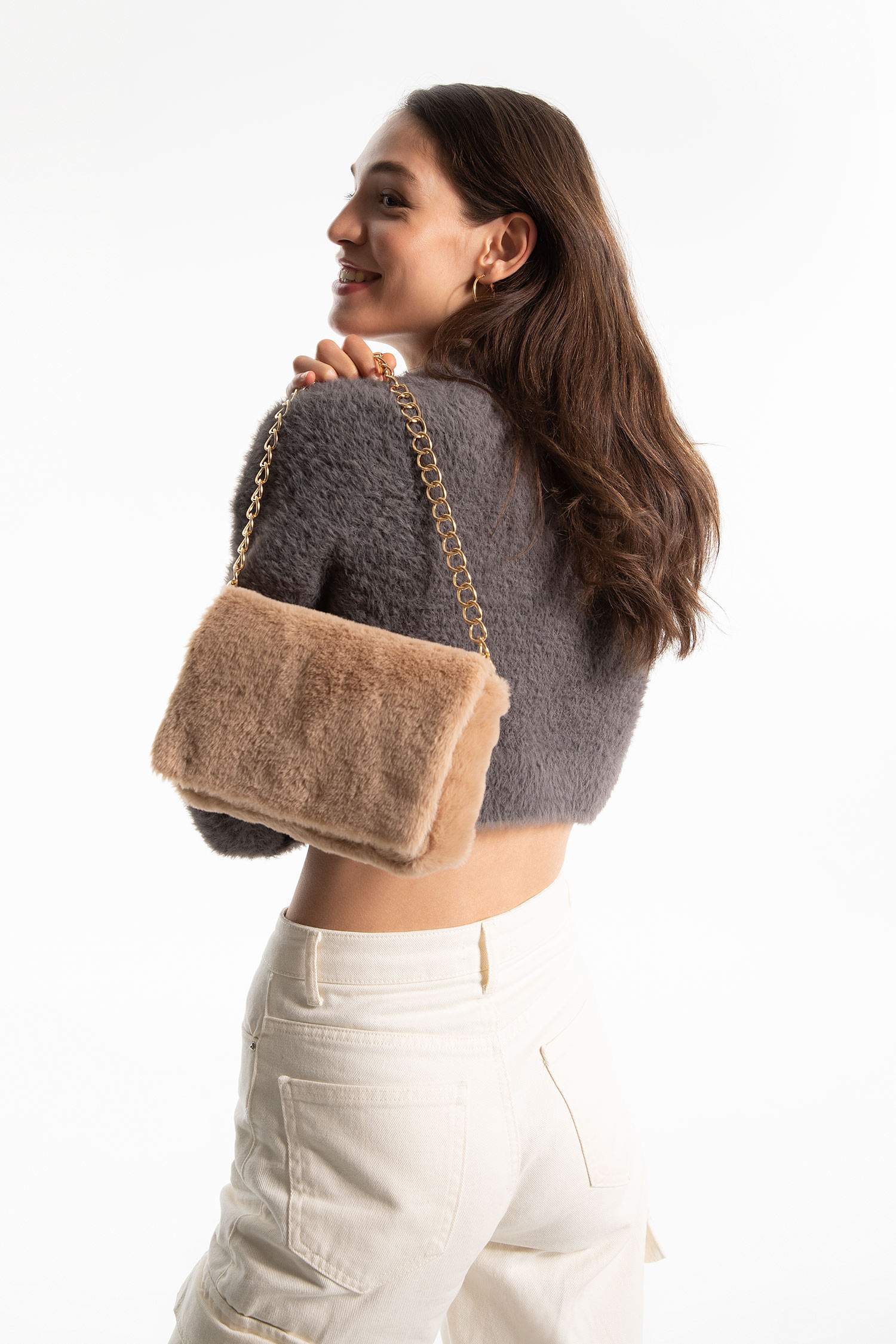 Women Plush Chain Shoulder Bag