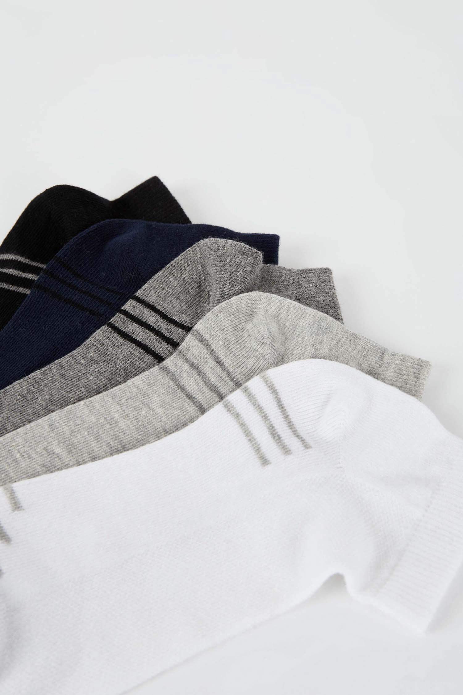 Erkek Baskılı 5'li Pamuklu Patik Çorap