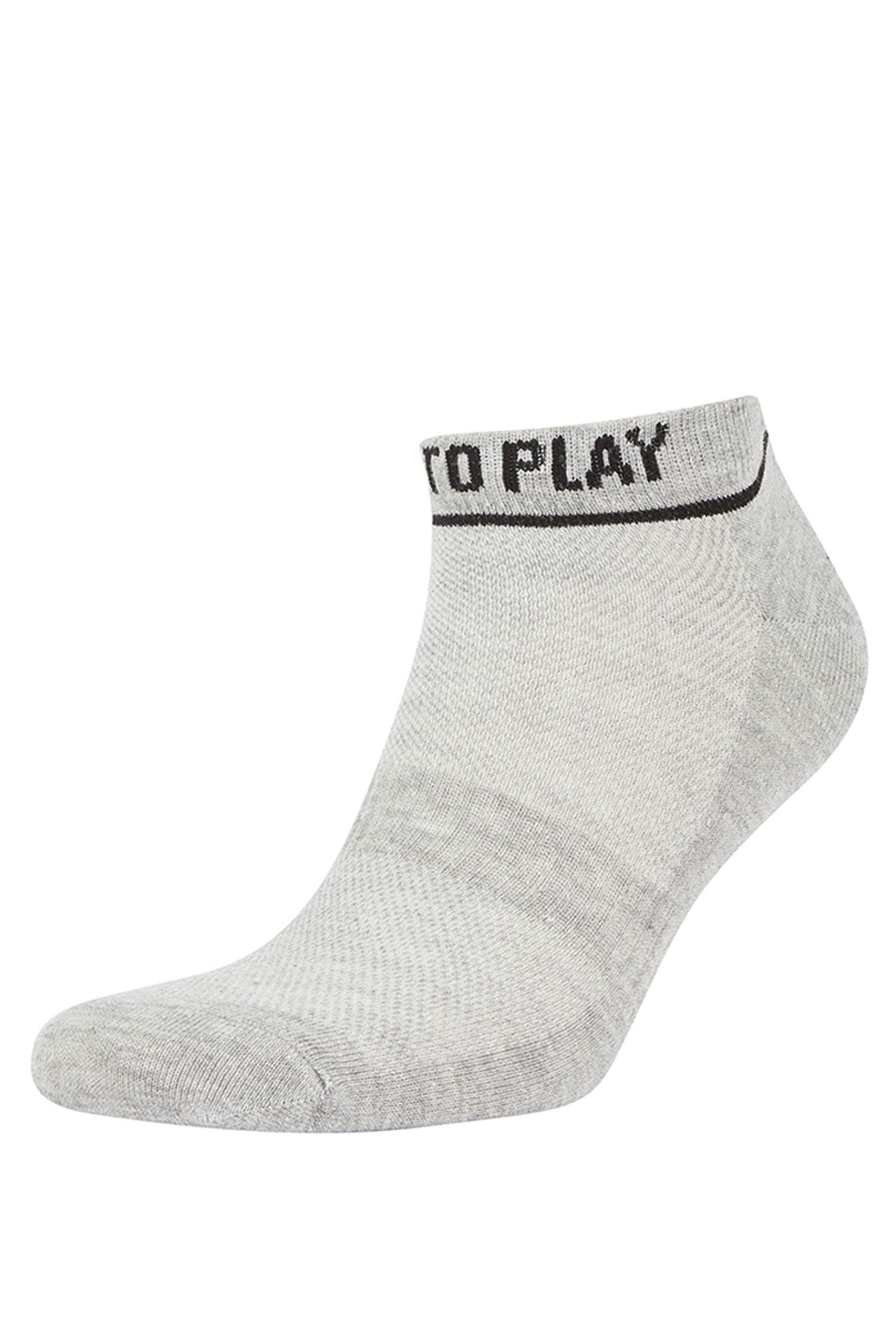 Erkek 3'lü Pamuklu Patik Çorap