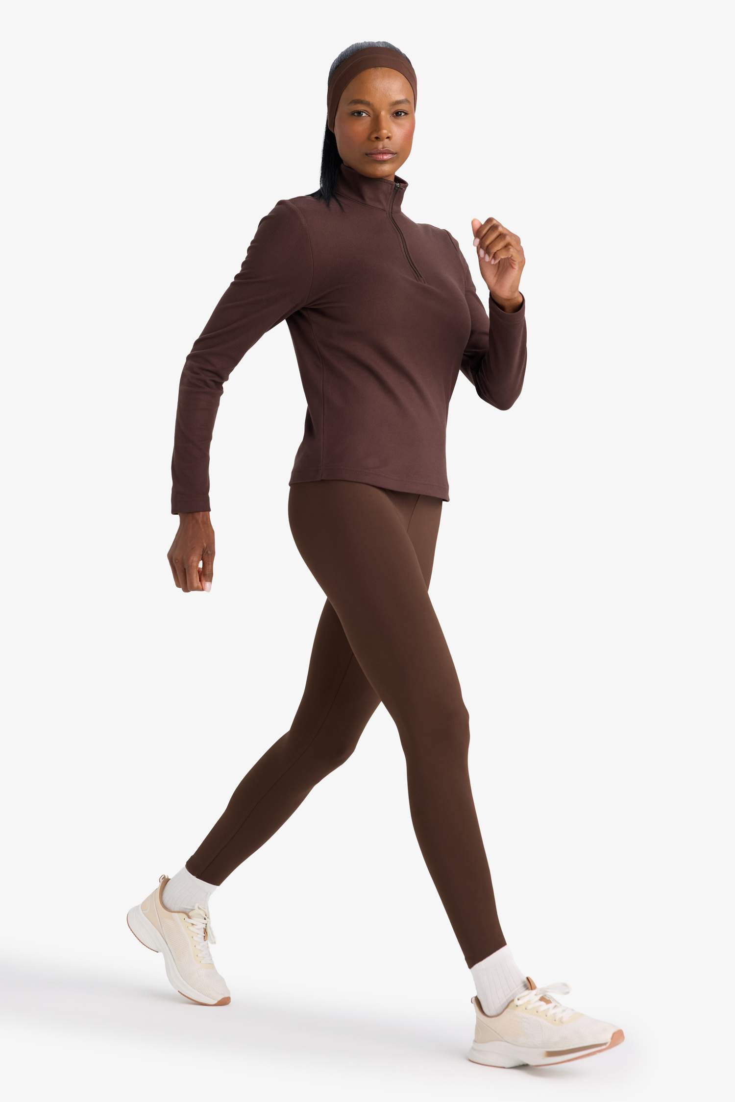 DefactoFit Toparlayıcı Yüksek Bel İçi Yumuşak Tüylü Beli Saran Basic Düz Sporcu Tayt