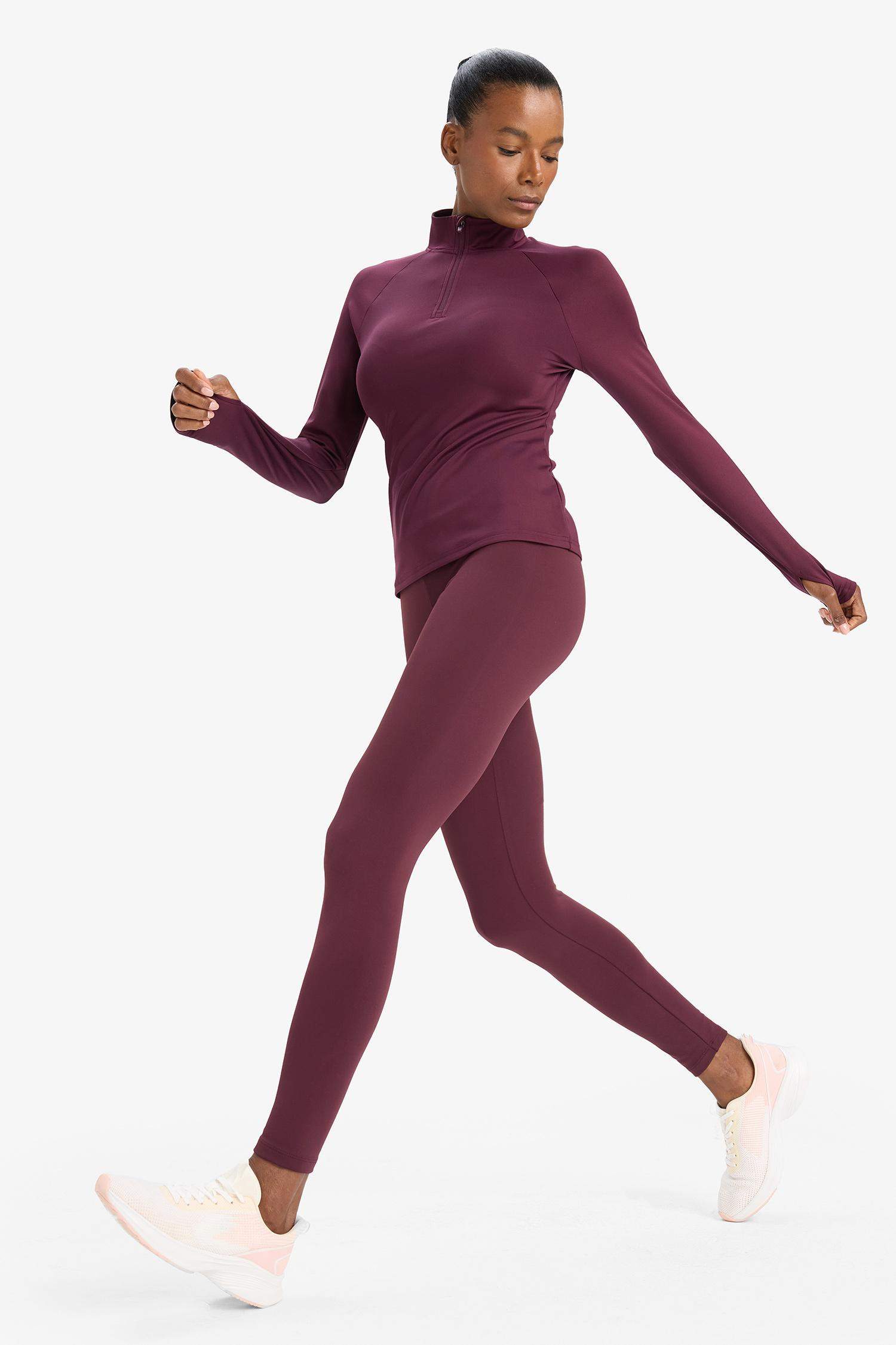 DeFactoFit Toparlayıcı Yüksek Bel İçi Yumuşak Tüylü Beli Saran Basic Düz Sporcu Tayt