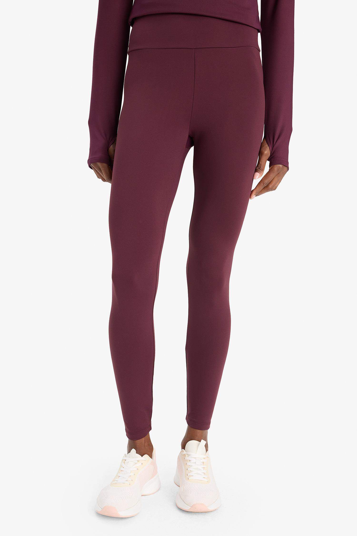 DeFactoFit Toparlayıcı Yüksek Bel İçi Yumuşak Tüylü Beli Saran Basic Düz Sporcu Tayt