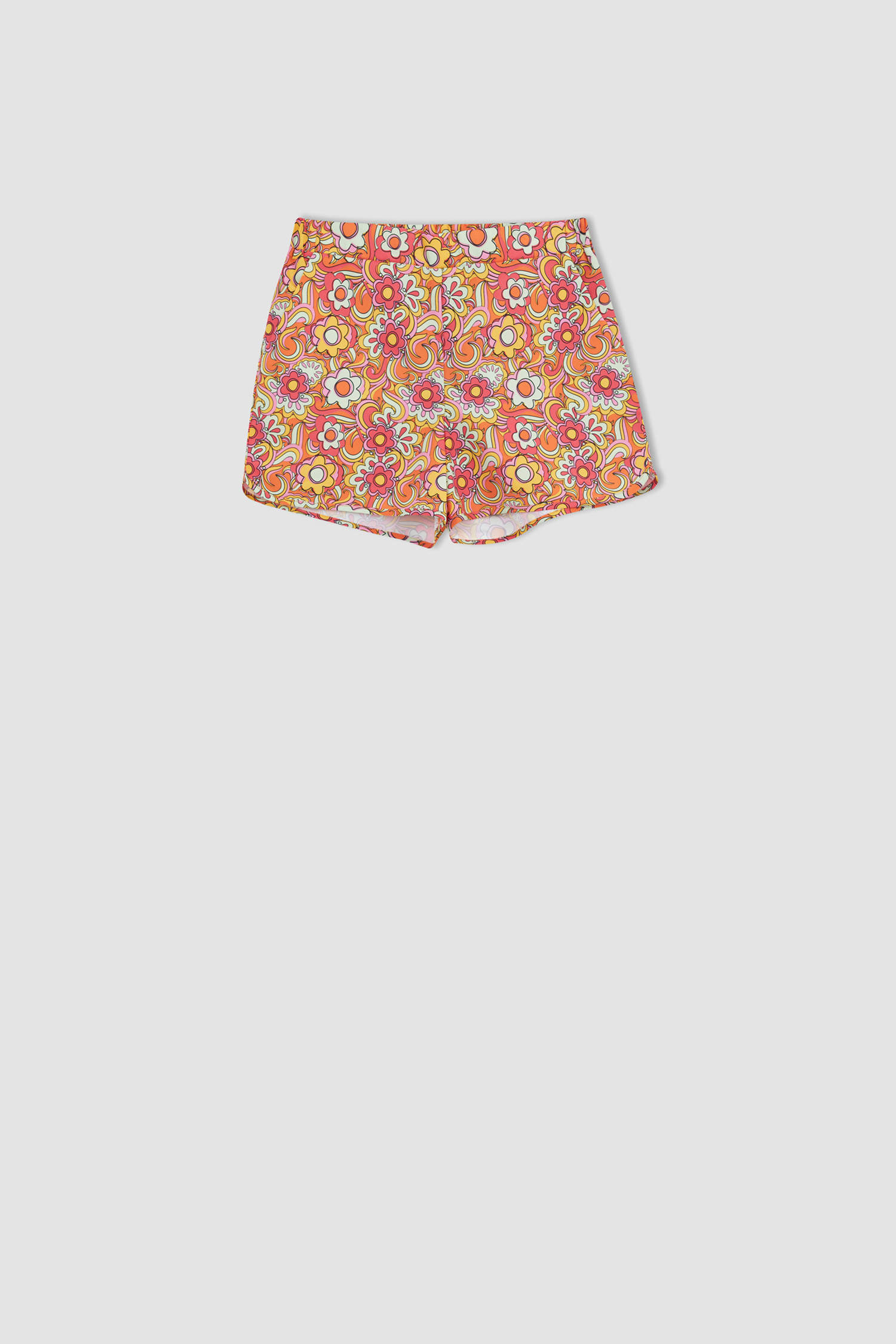 Orange WOMAN Regular Fit Floral Print Mini Swimming Short 2384497 | DeFacto