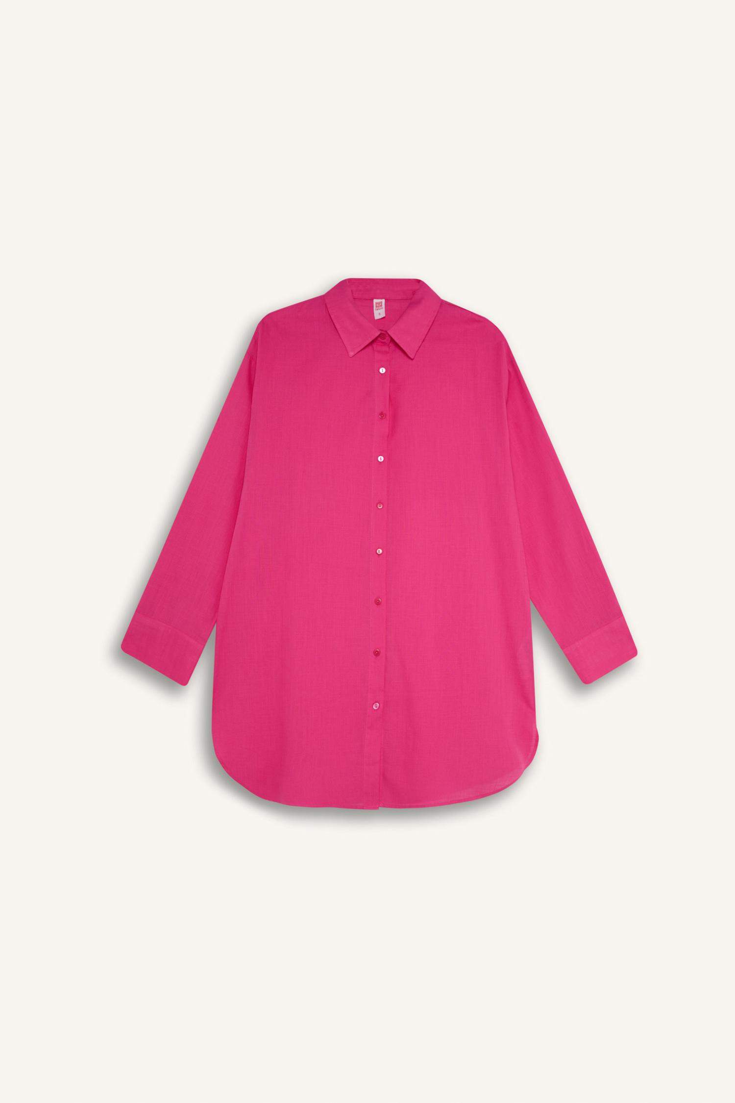 Fall in Love Regular Fit Pamuklu Plaj Gömleği