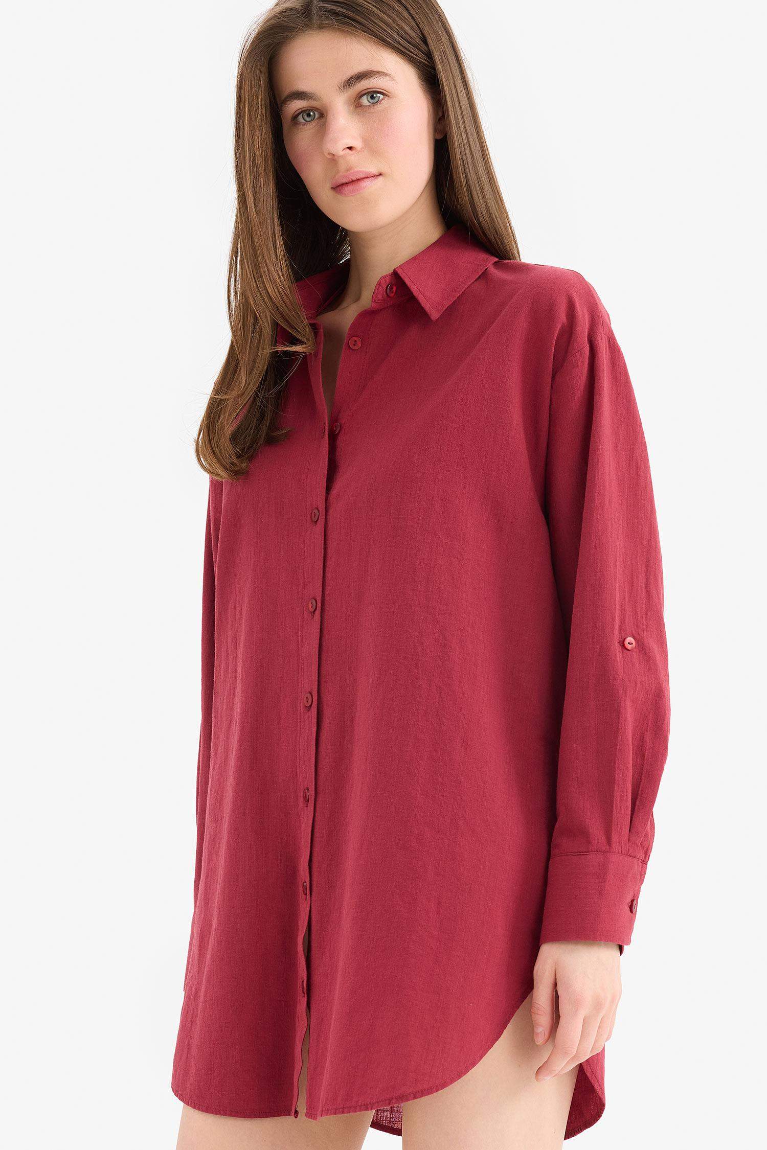 Regular Fit Pamuklu Plaj Gömleği-Fall in Love