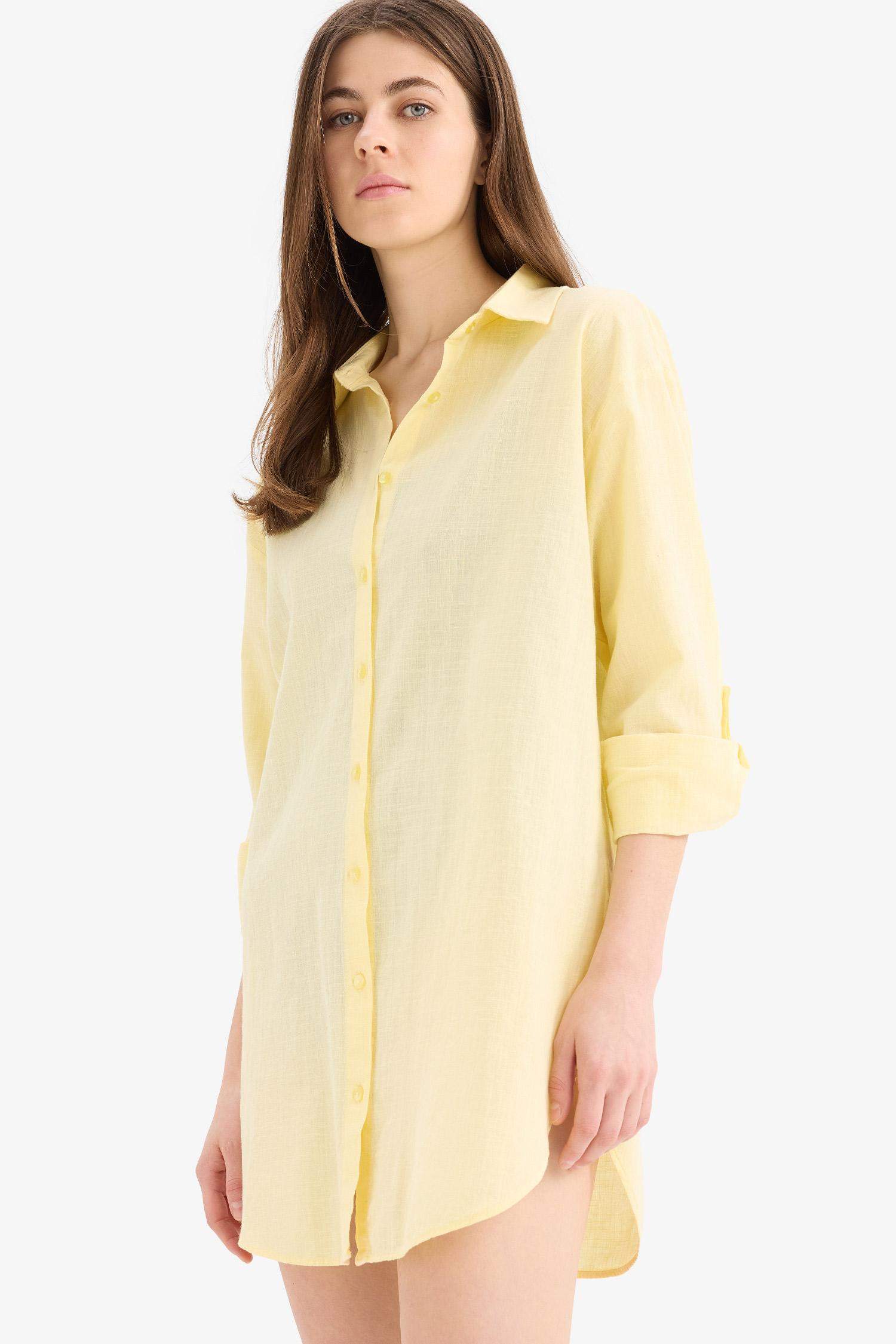 Regular Fit Pamuklu Plaj Gömleği-Fall in Love