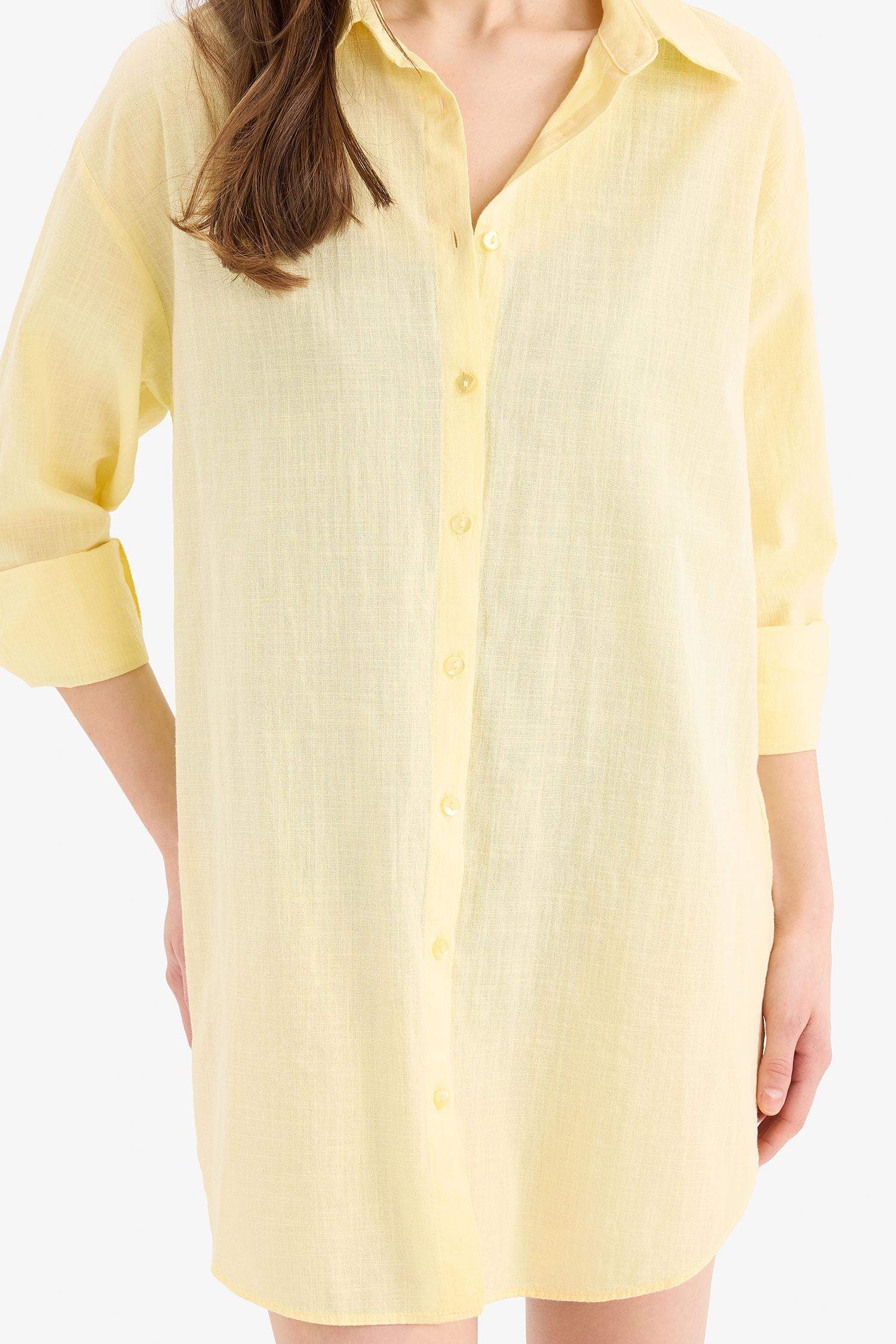 Regular Fit Pamuklu Plaj Gömleği-Fall in Love