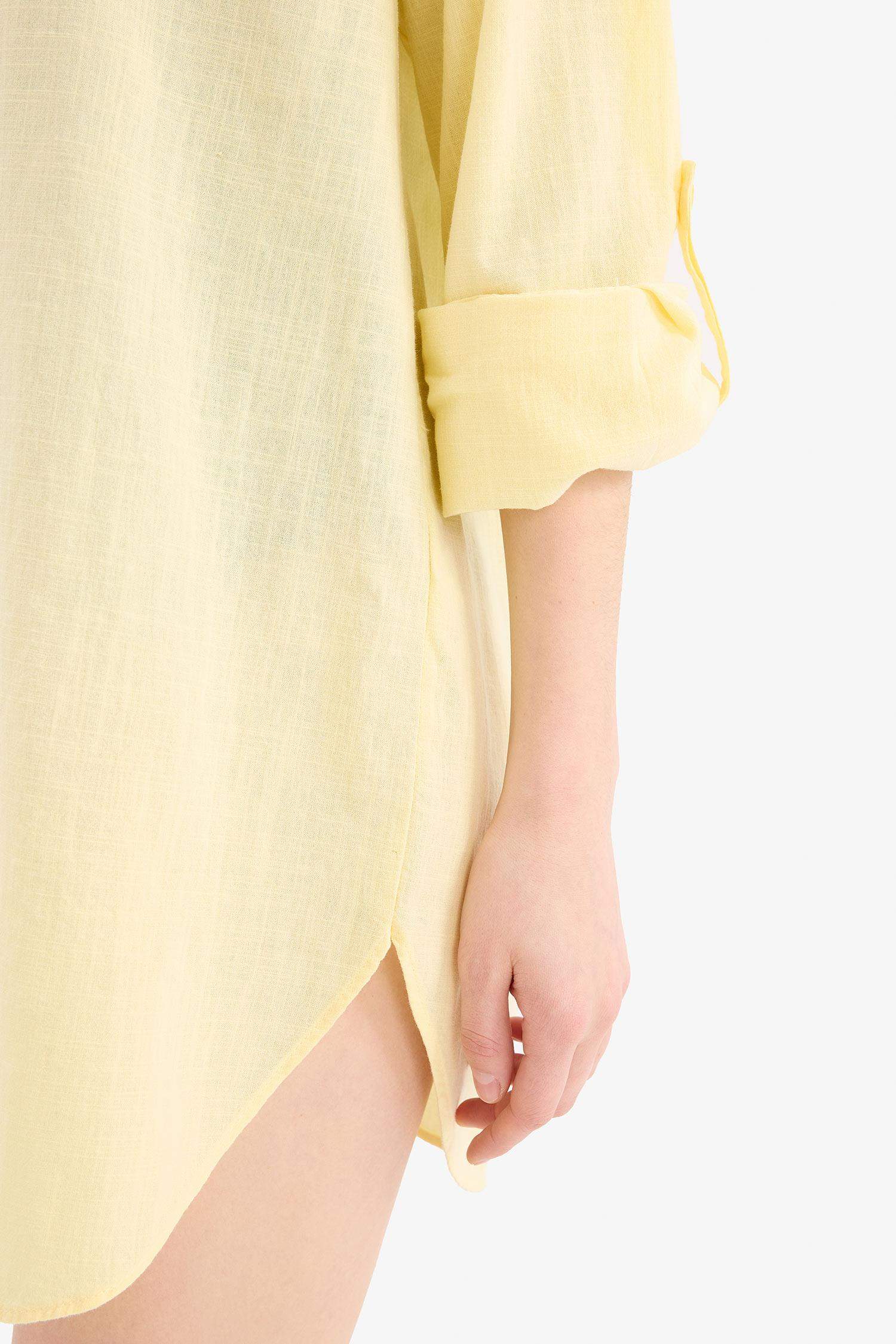 Regular Fit Pamuklu Plaj Gömleği-Fall in Love