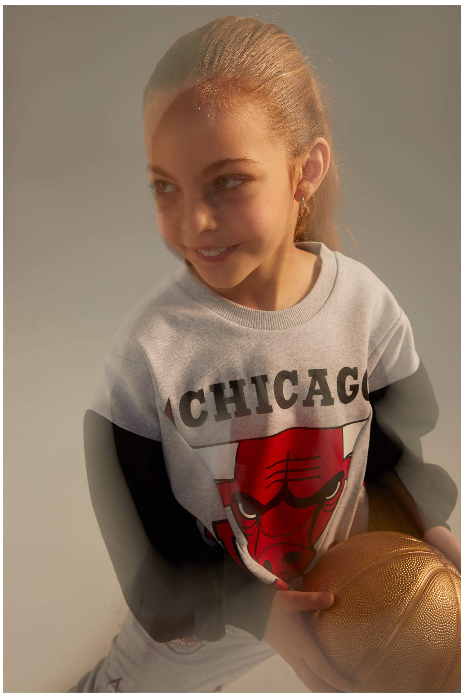 Defacto Kız Çocuk NBA Chicago Bulls Bisiklet Yaka Sweatshirt. 14