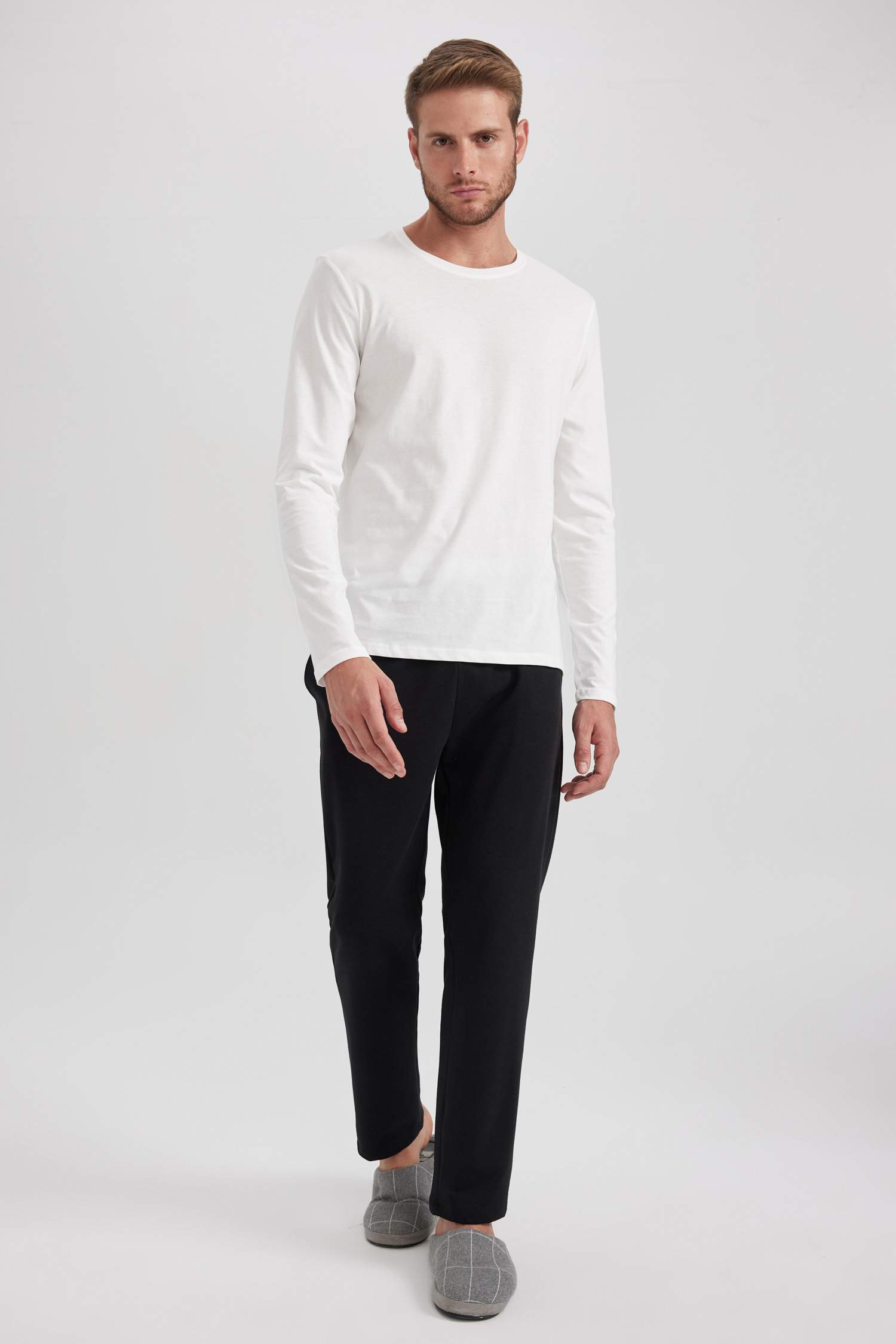 Regular Fit Cepli Pamuklu Uzun Boy Pijama Altı