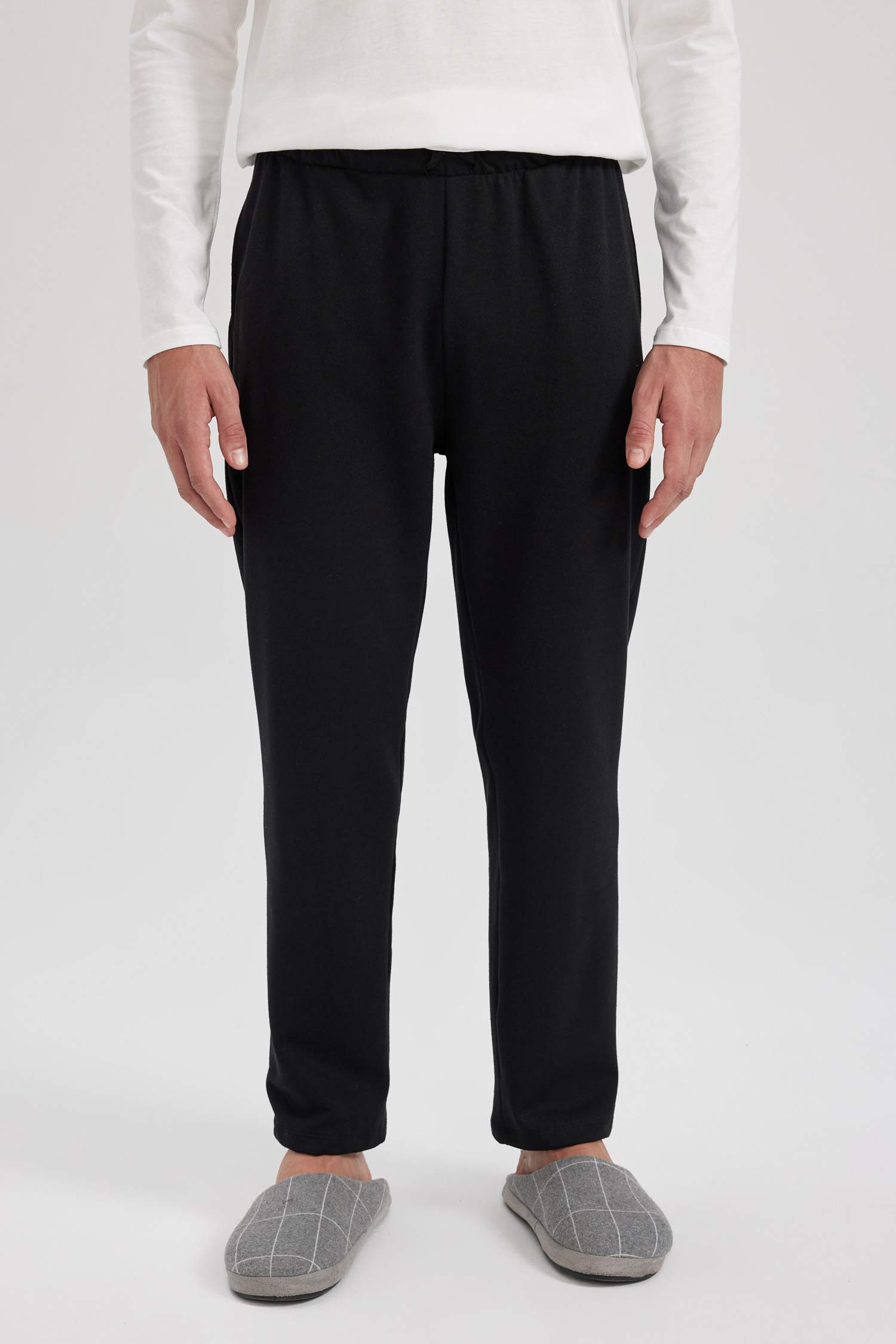 Regular Fit Cepli Pamuklu Uzun Boy Pijama Altı