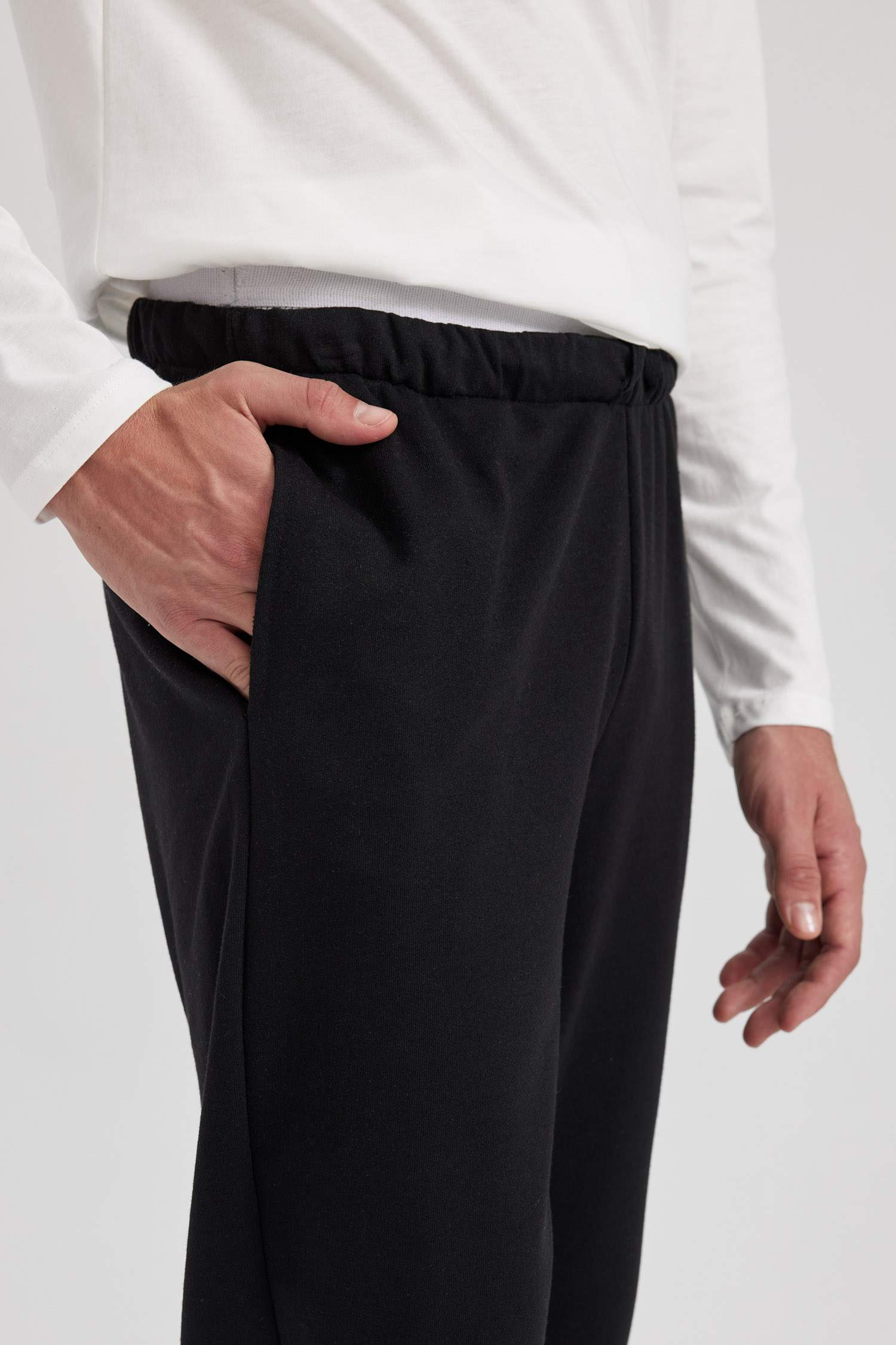 Regular Fit Cepli Pamuklu Uzun Boy Pijama Altı