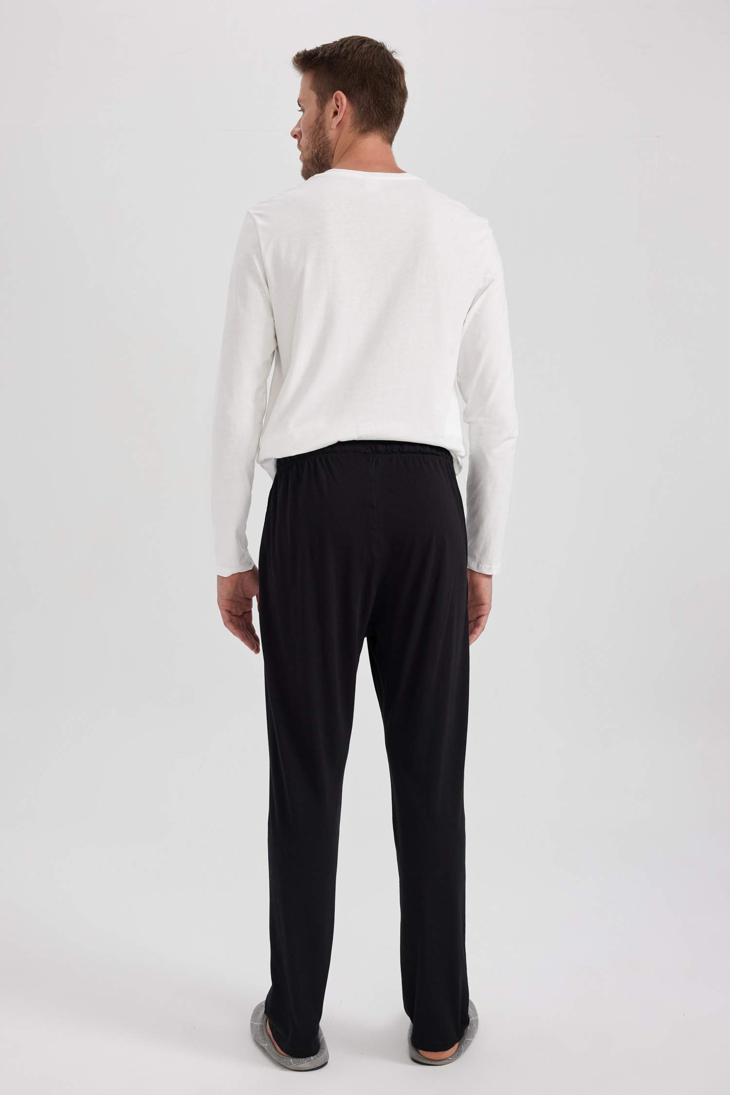 Regular Fit Cepli Pamuklu Uzun Boy Pijama Altı