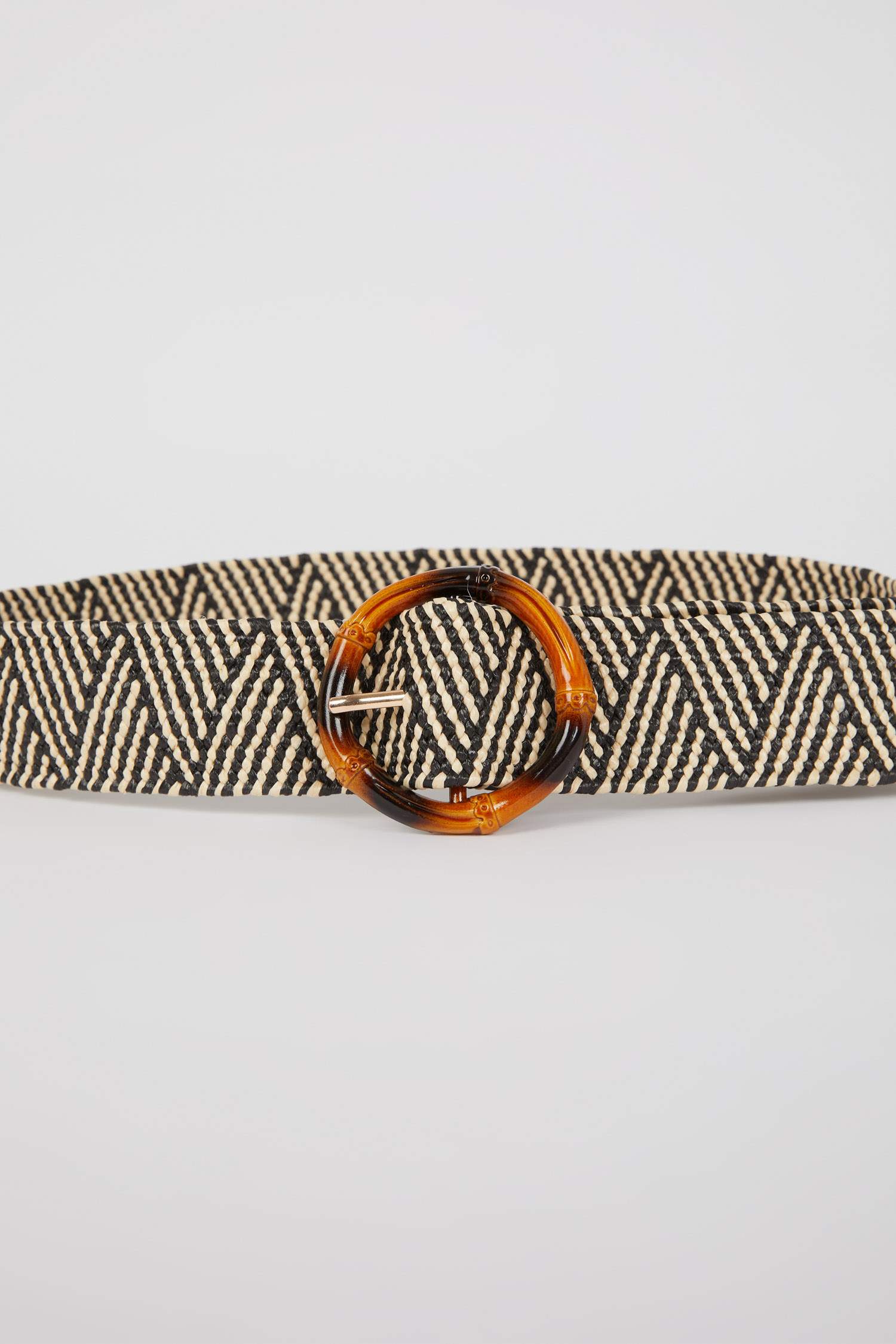 Ceinture en paille à boucle ovale pour femmes