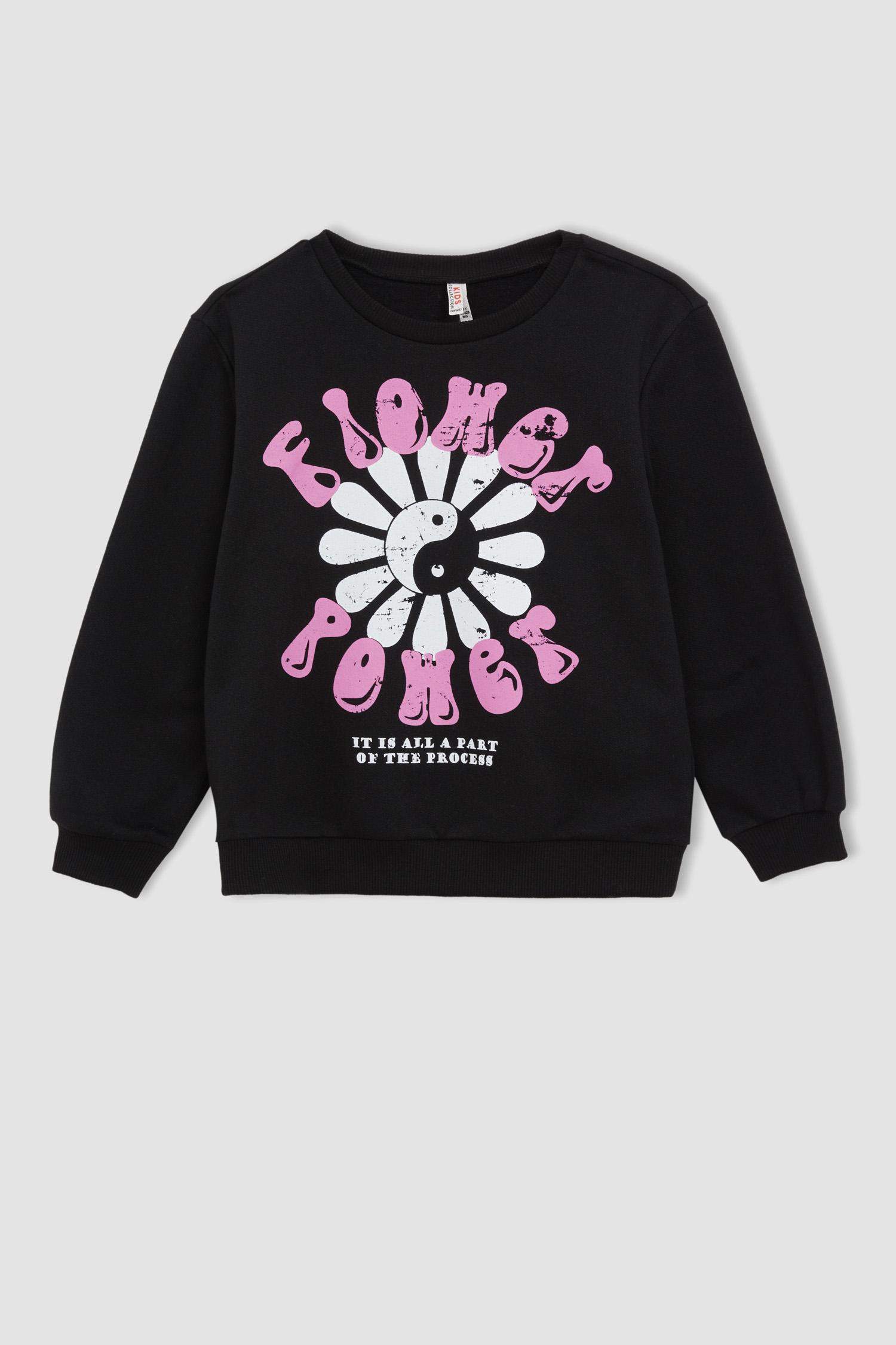 Свитшот стандартного кроя из тонкой ткани для девочек