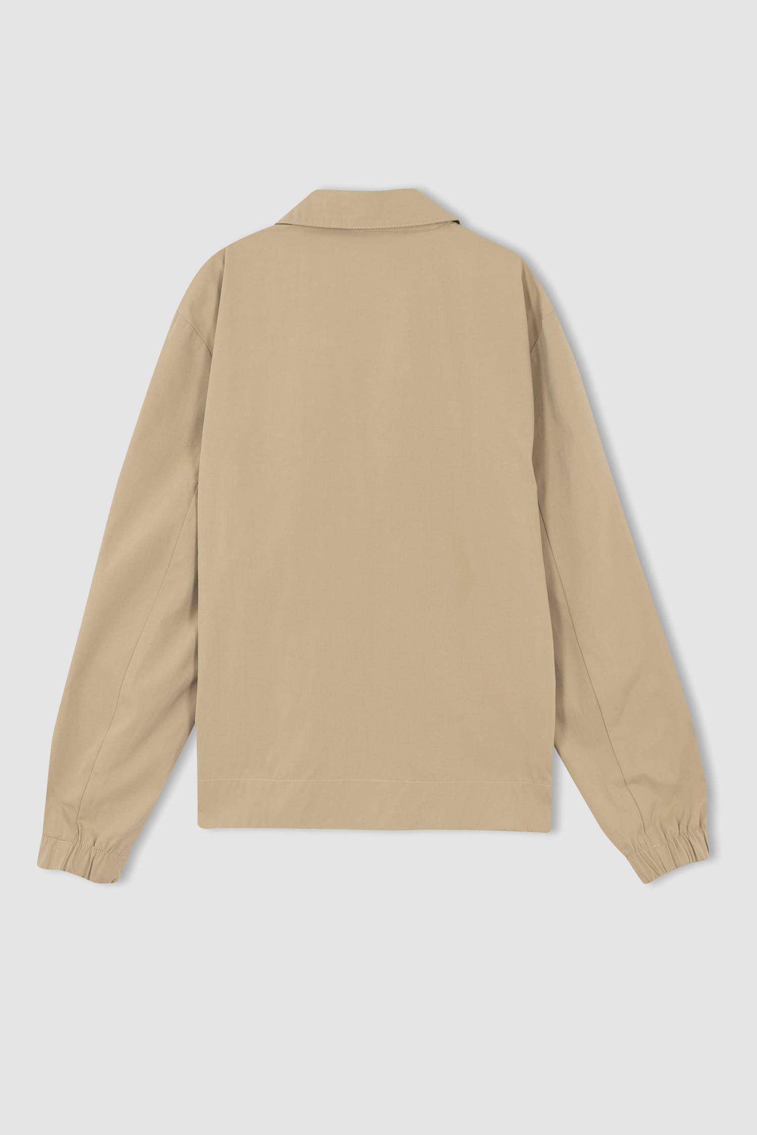 Regular Fit Polo Yaka Fermuar Kapamalı Mevsimlik İnce Mont Ceket