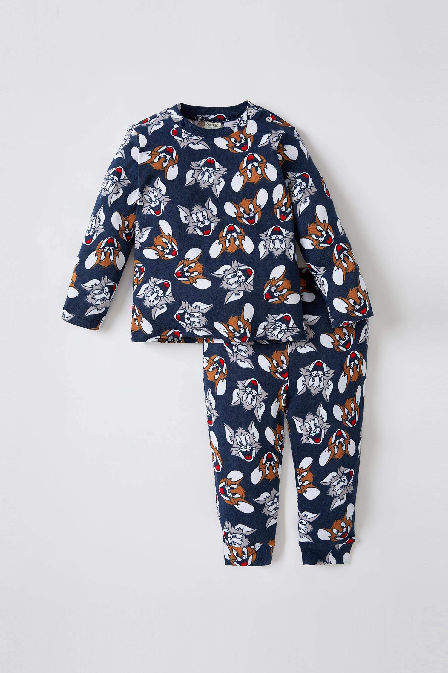 Tomar conciencia sobrina Autocomplacencia Blue Baby Boy Baby Boy Tom & Jerry Licensed Long Sleeve Cotton Pajamas Set  2396078 | DeFacto
