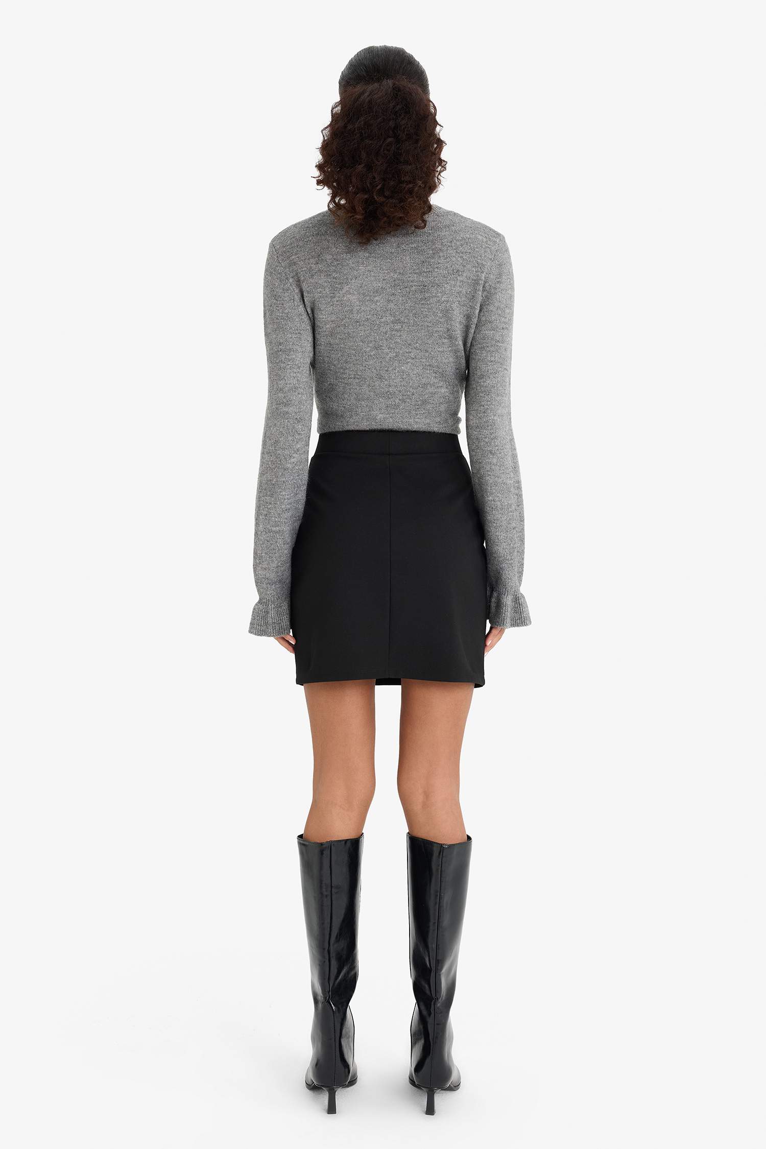 A Cut Slit Mini Skirt