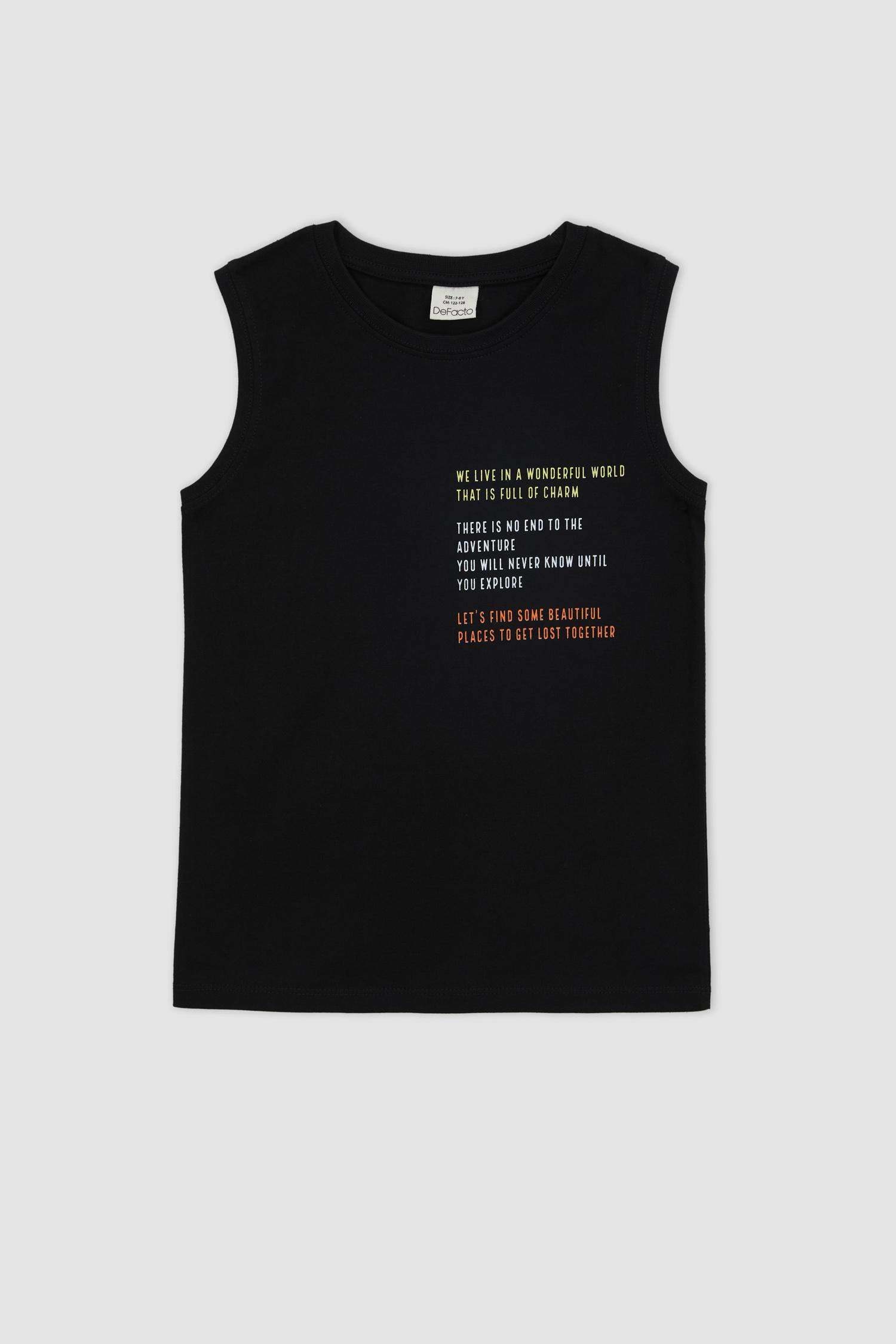 Débardeur basique imprimé à col rond pour garçon