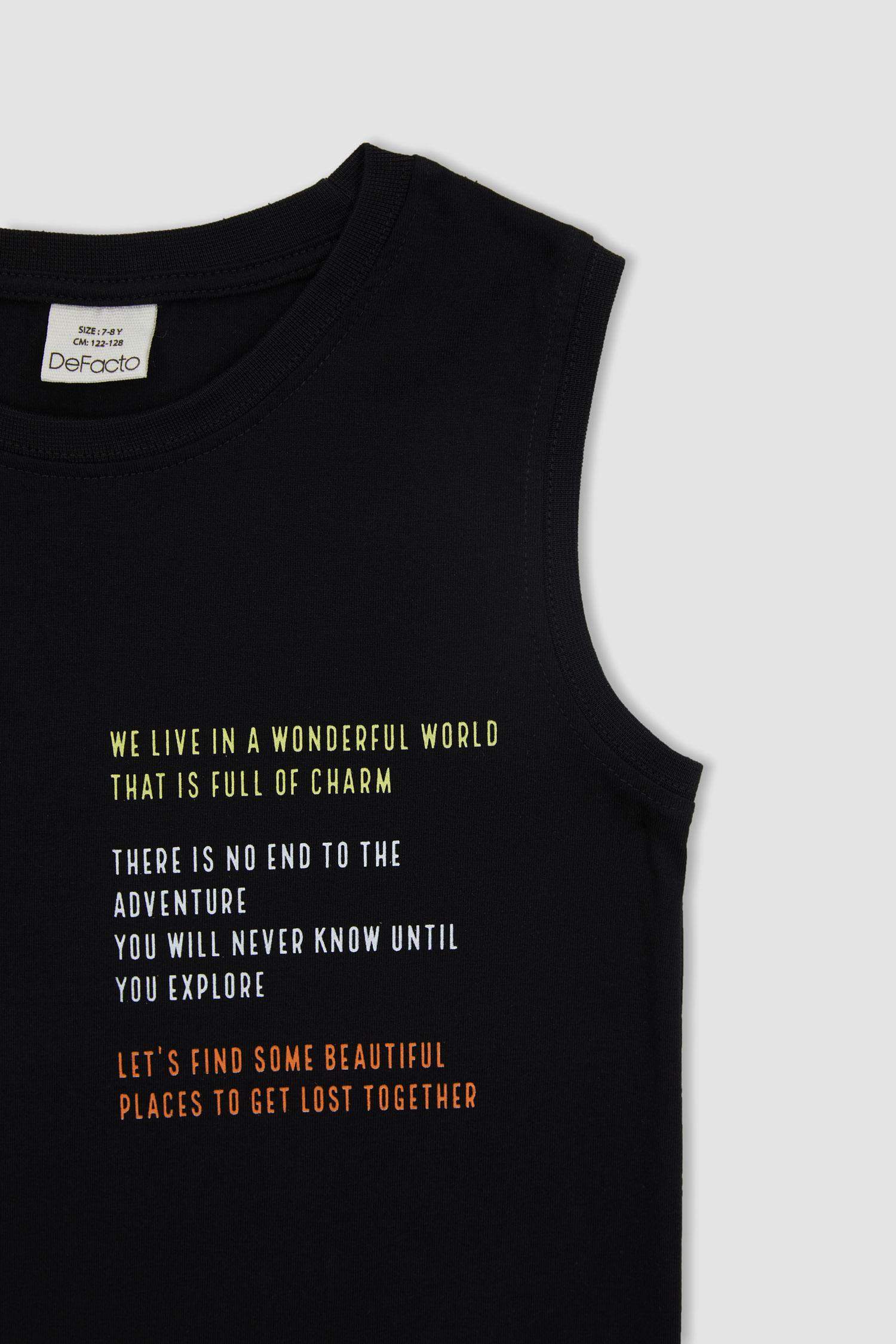 Débardeur basique imprimé à col rond pour garçon