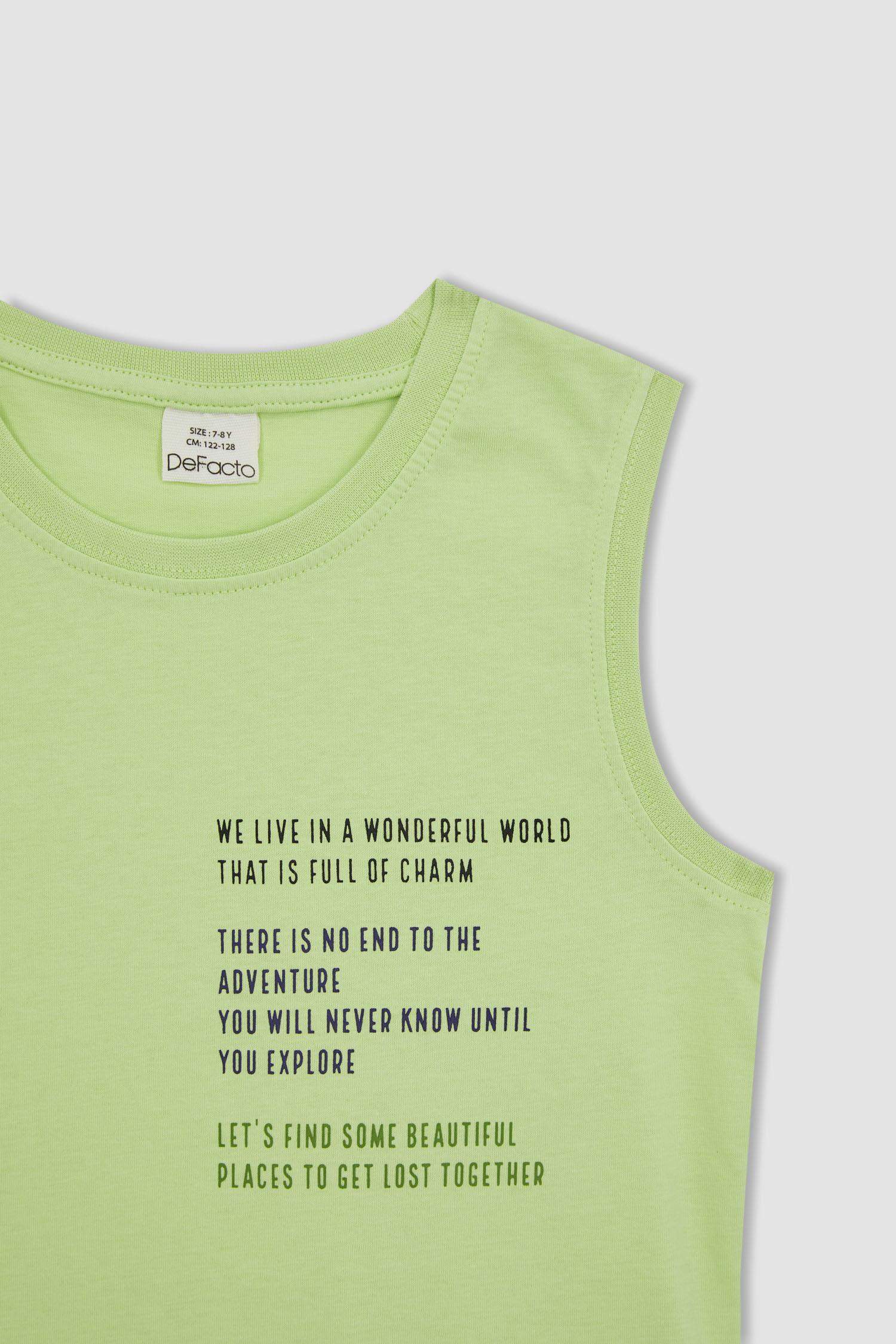 Débardeur basique imprimé à col rond pour garçon