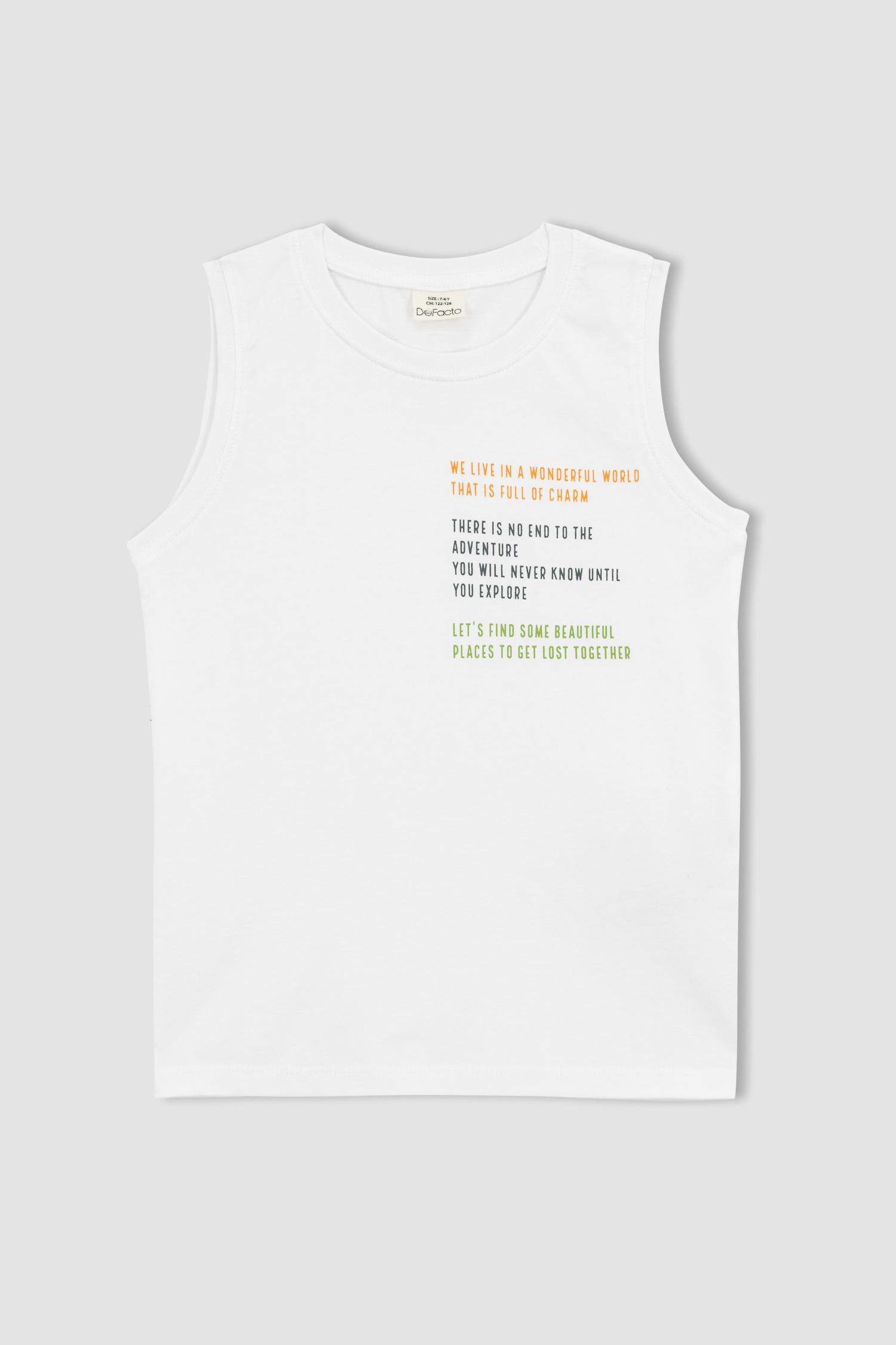 Erkek Çocuk Regular Fit Baskılı Pamuklu Penye Atlet