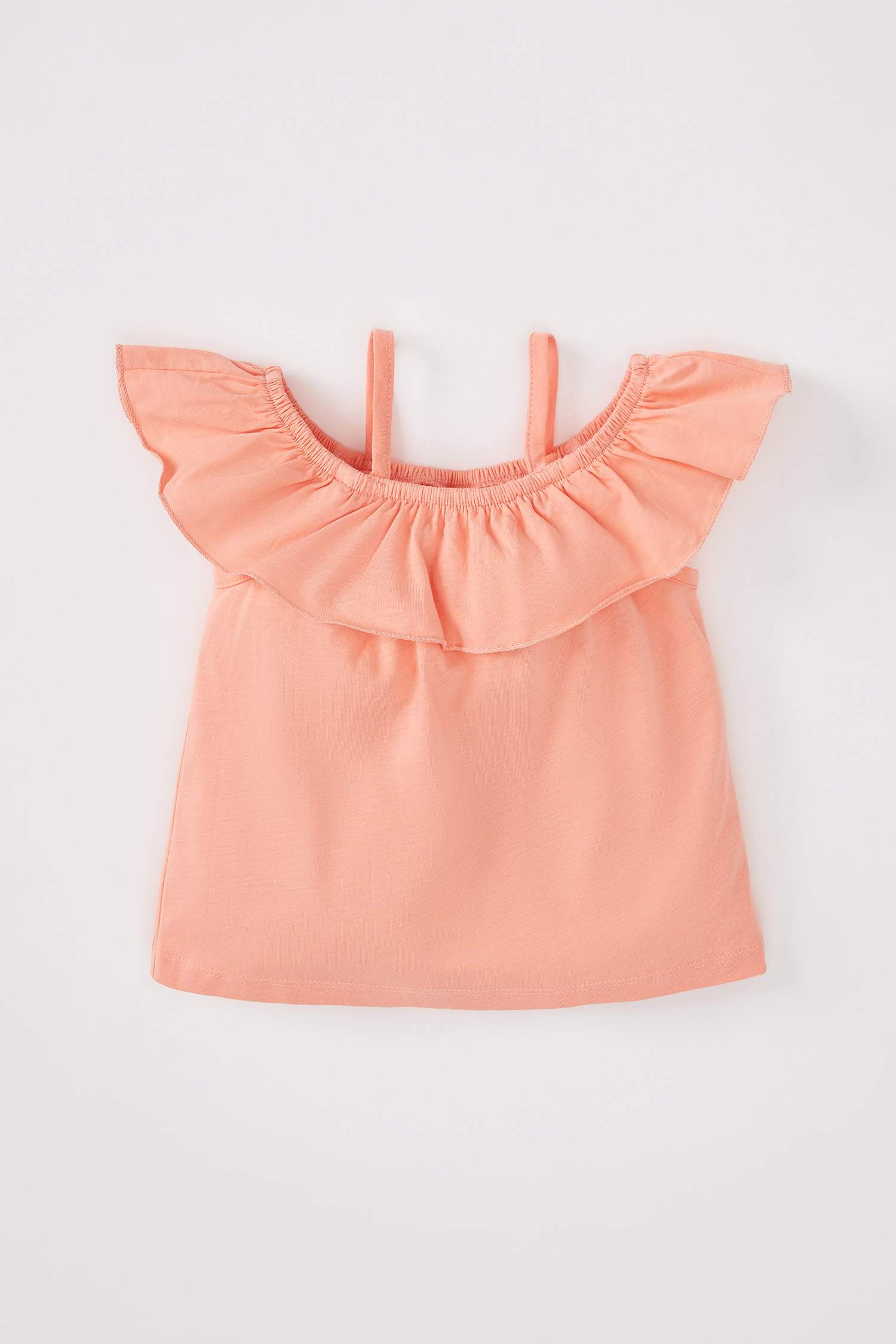 بلوزة بناتية بدون أكمام قطنية بقصة عادية بحمالات من قماش مرن