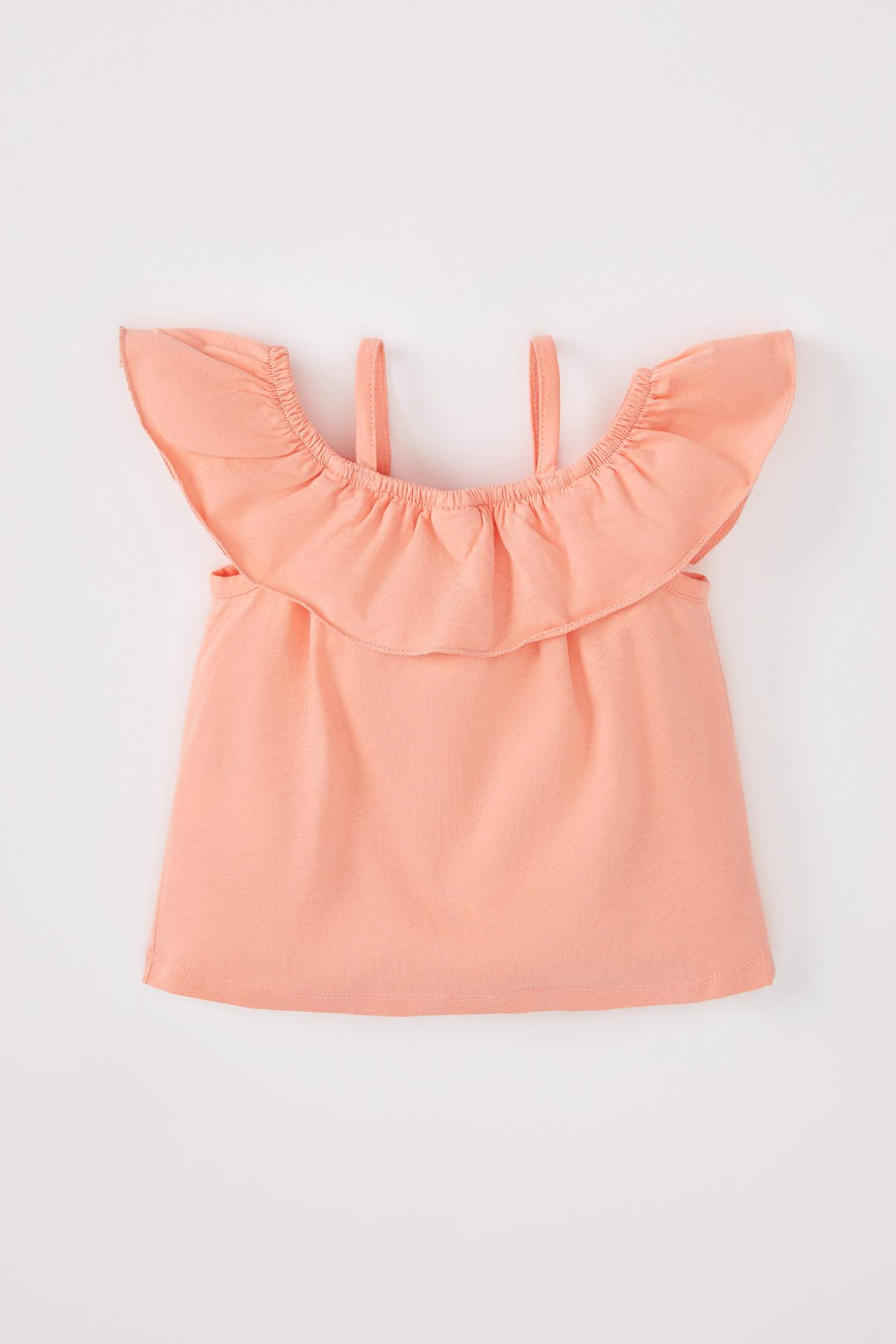 بلوزة بناتية بدون أكمام قطنية بقصة عادية بحمالات من قماش مرن