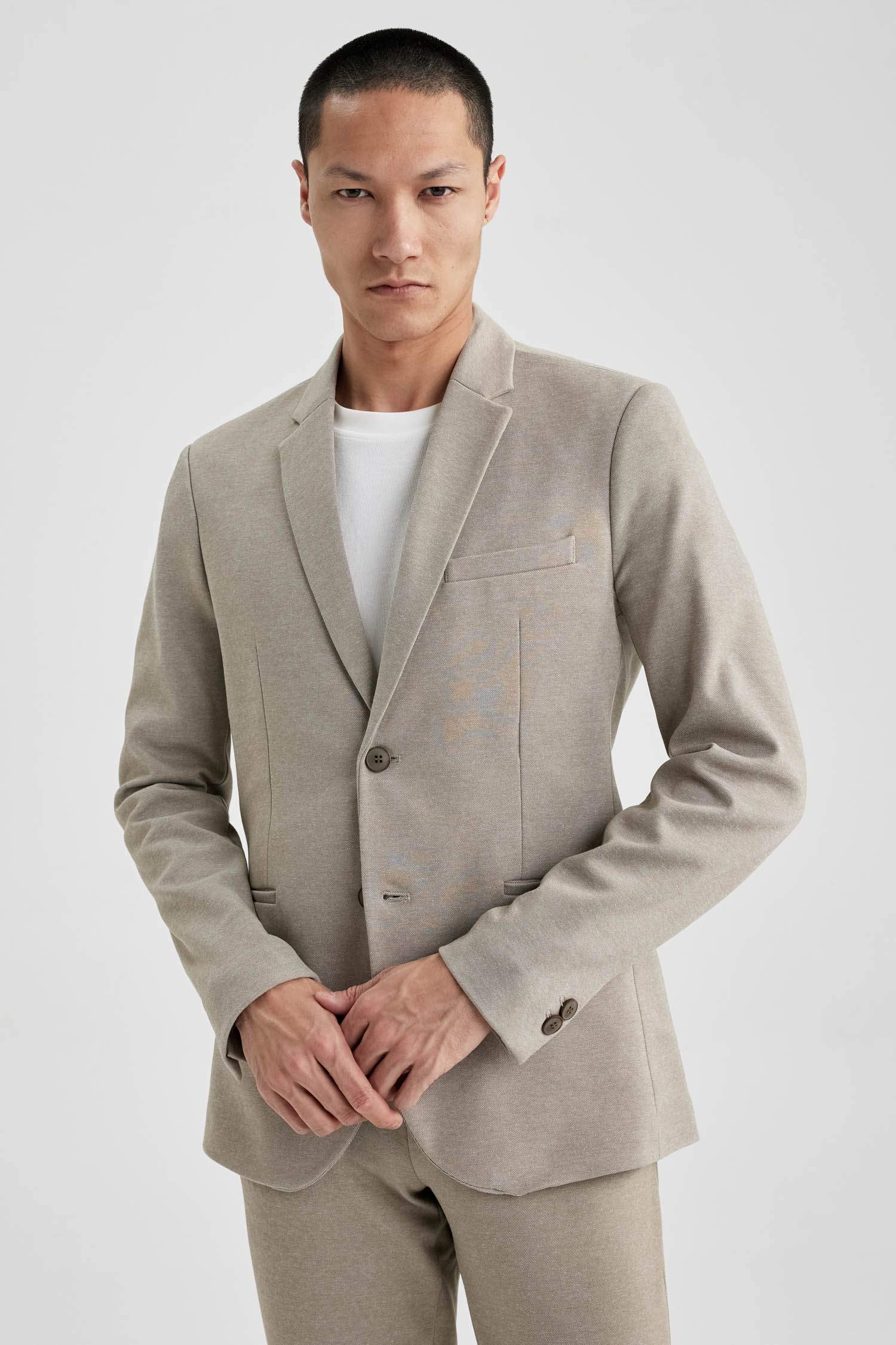 Slim Fit Dar Kesim Astarlı Blazer Ceket