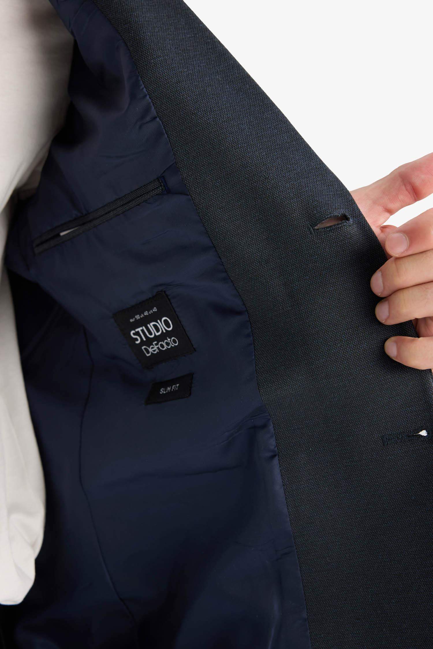 سترة بليزر سليم فيت قصة ضيقة مبطن